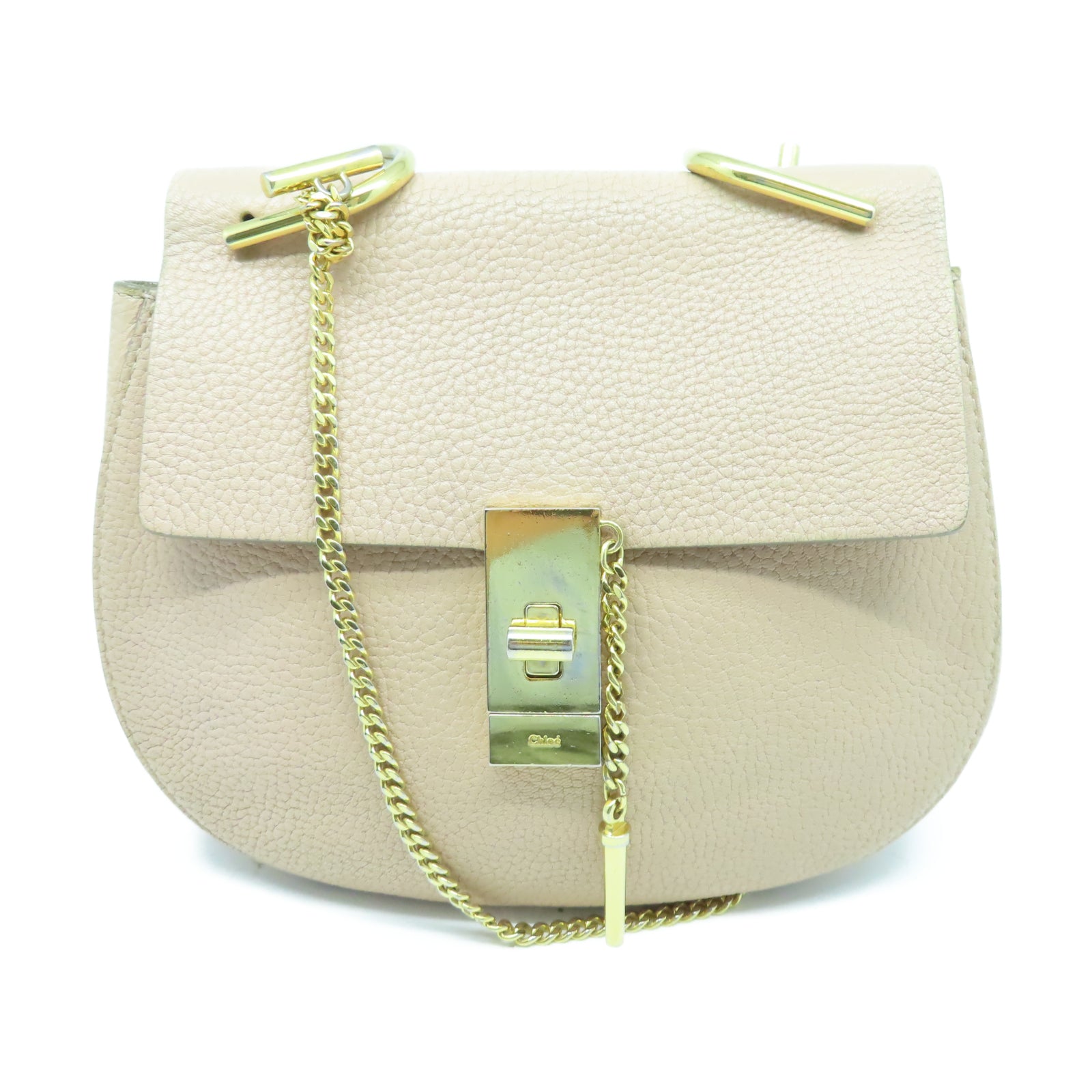 Chloe 【激減優惠】牛皮皮革Chain Shoulder Bag金扣鏈帶肩背袋粉紅色