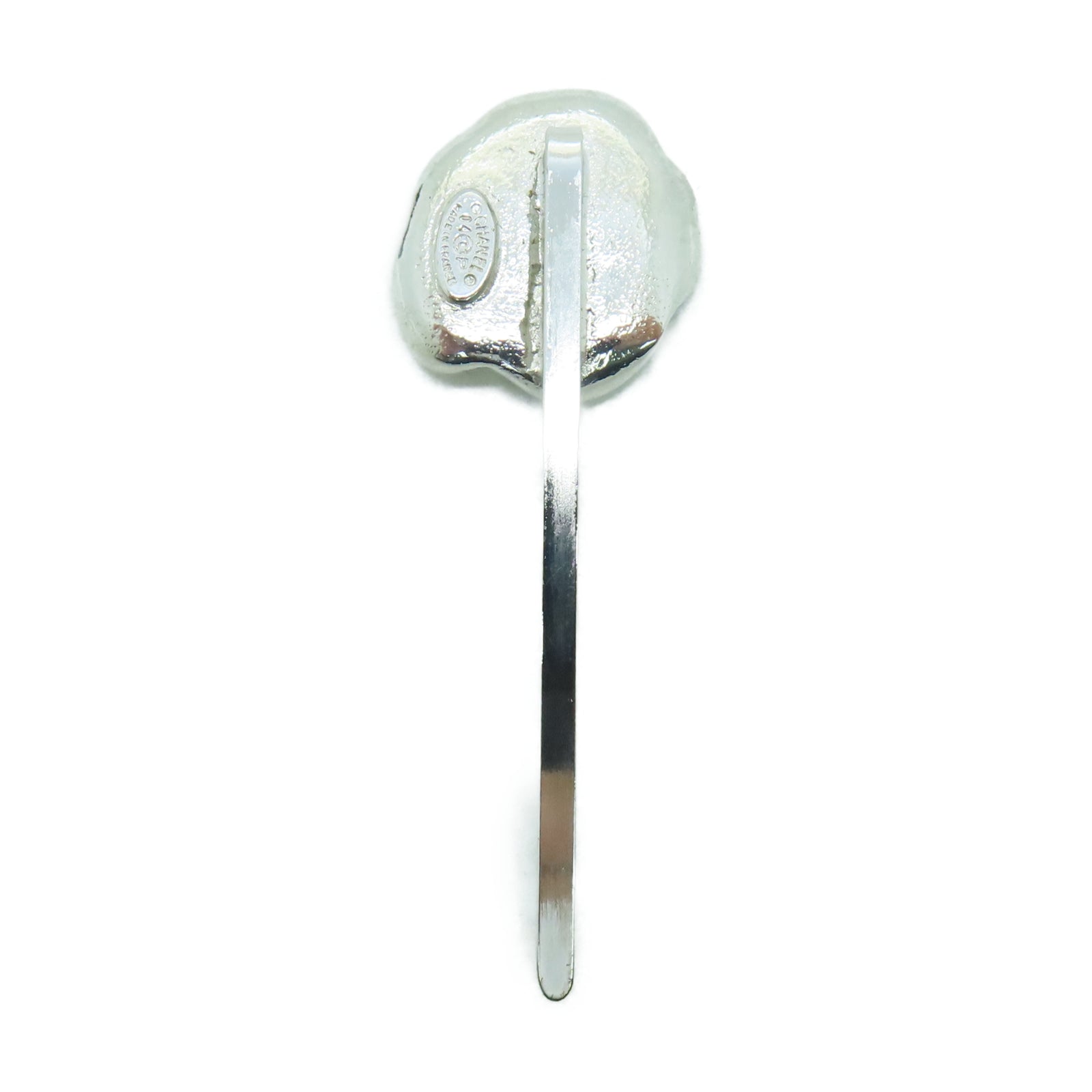 CHANEL 金属Hair Clip银扣发夹橙色