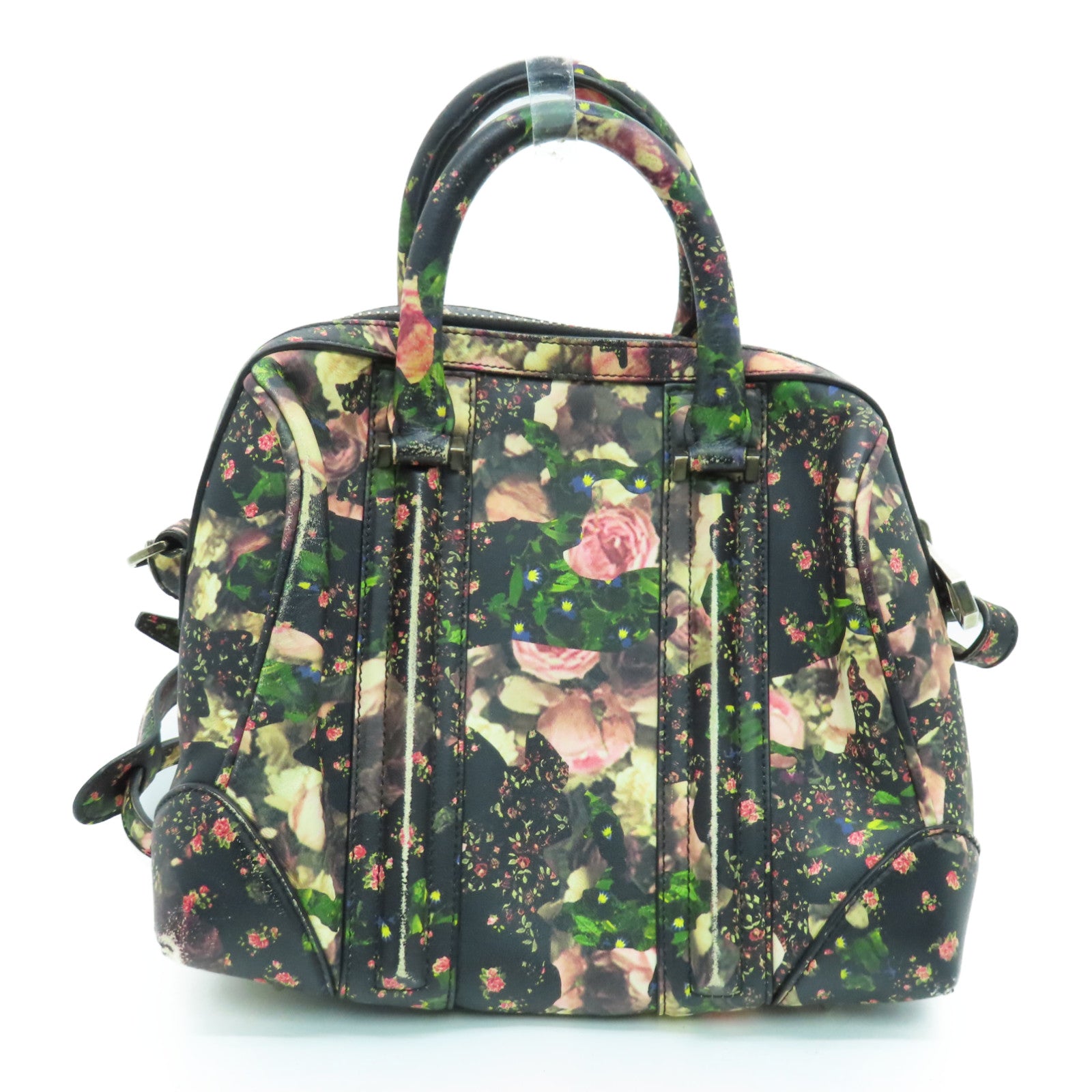 GIVENCHY 牛皮皮革Lucrezia Duffle銀扣手挽肩背兩用袋黑色