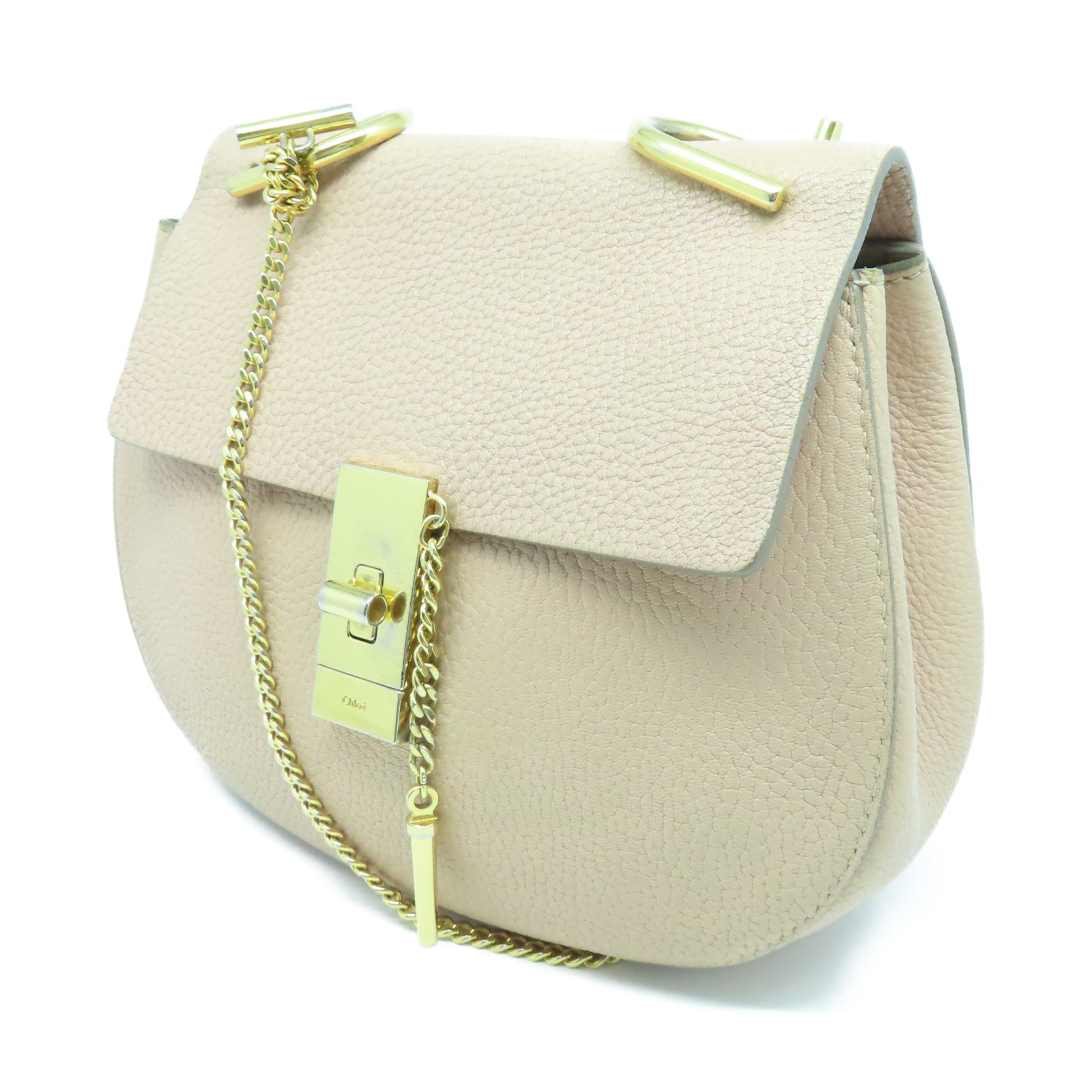 Chloe 【激減優惠】牛皮皮革Chain Shoulder Bag金扣鏈帶肩背袋粉紅色