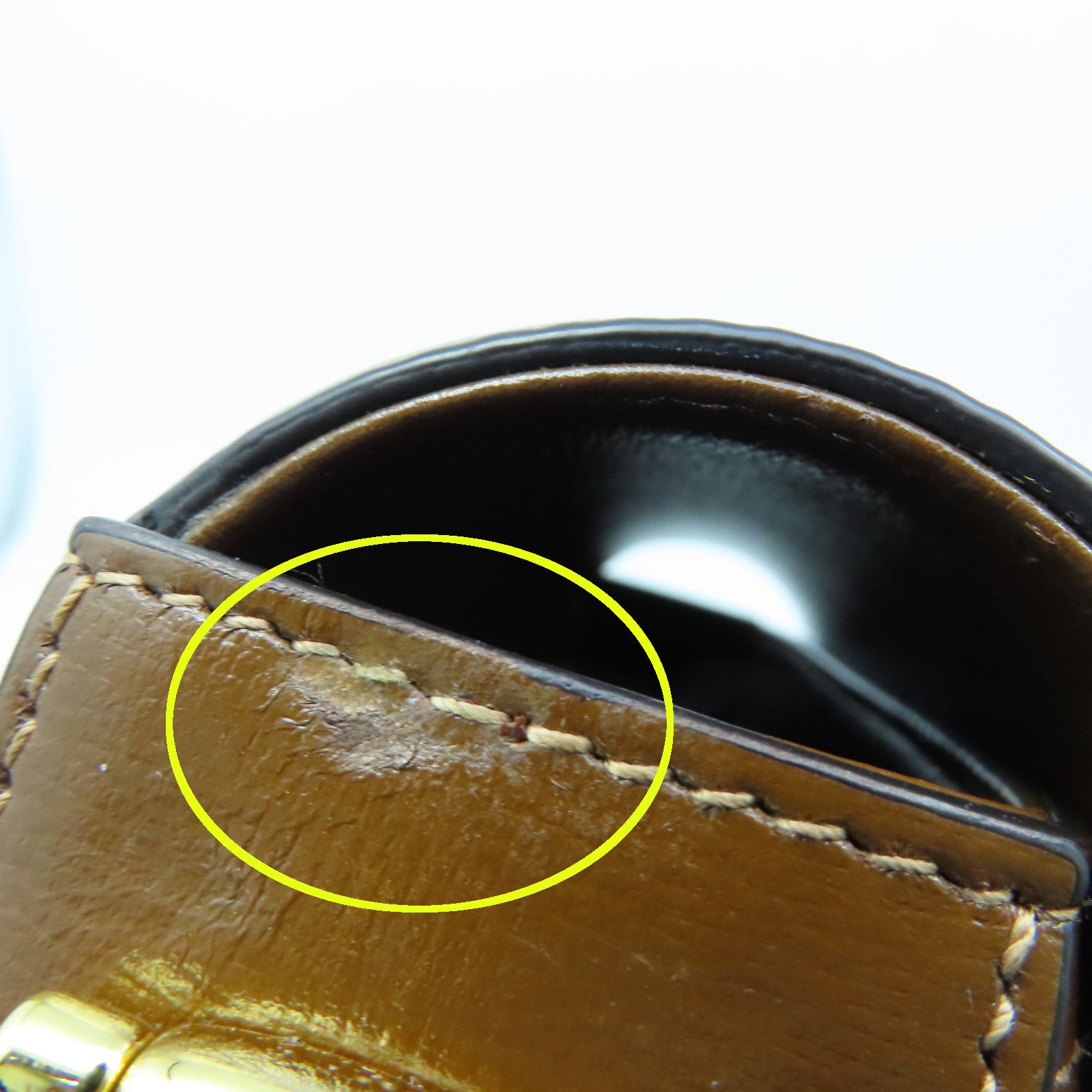 GUCCI 塗層皮革1955 Horsebit Mini金扣肩背袋啡色
