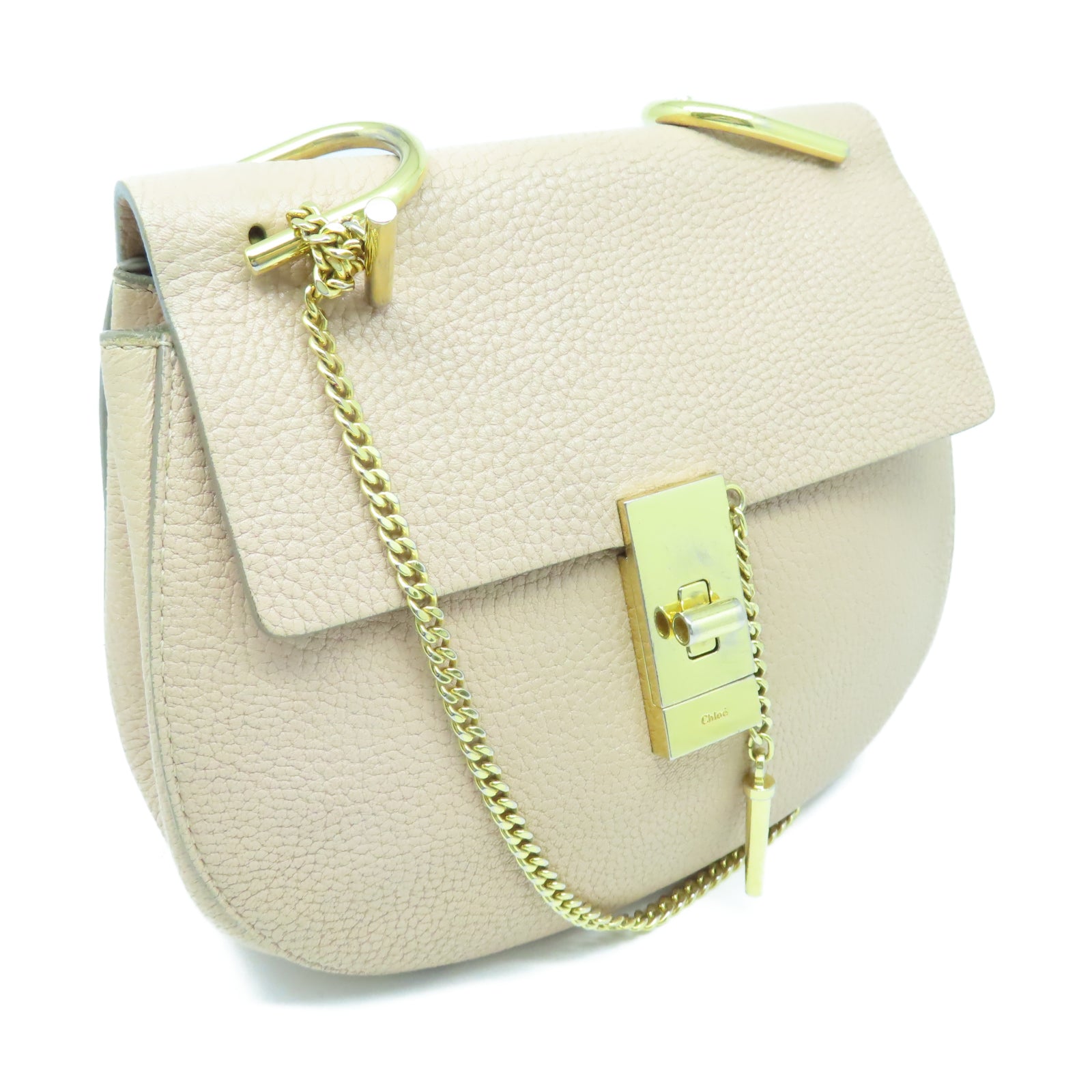 Chloe 【激減優惠】牛皮皮革Chain Shoulder Bag金扣鏈帶肩背袋粉紅色