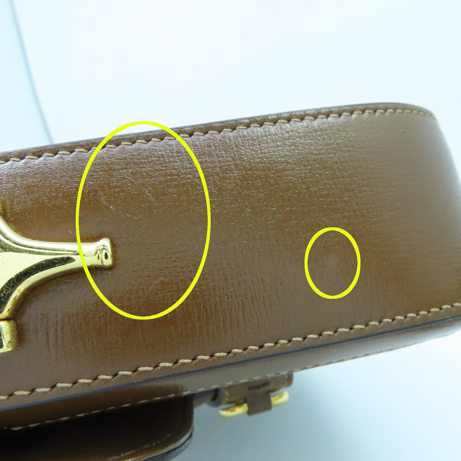 GUCCI 塗層皮革1955 Horsebit Mini金扣肩背袋啡色