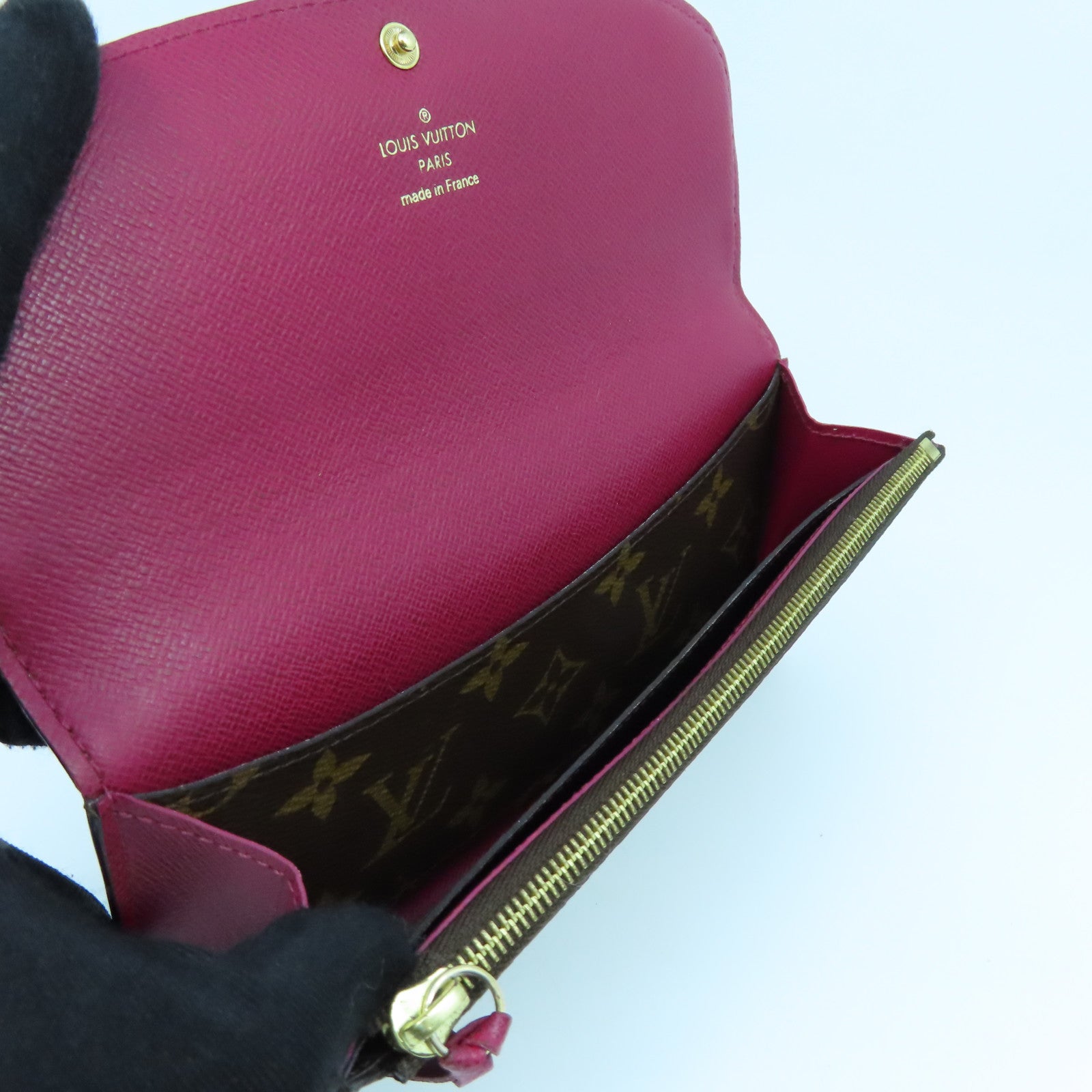 LOUIS VUITTON Monogram Emile Wallet金扣长钱包啡色/酒红色