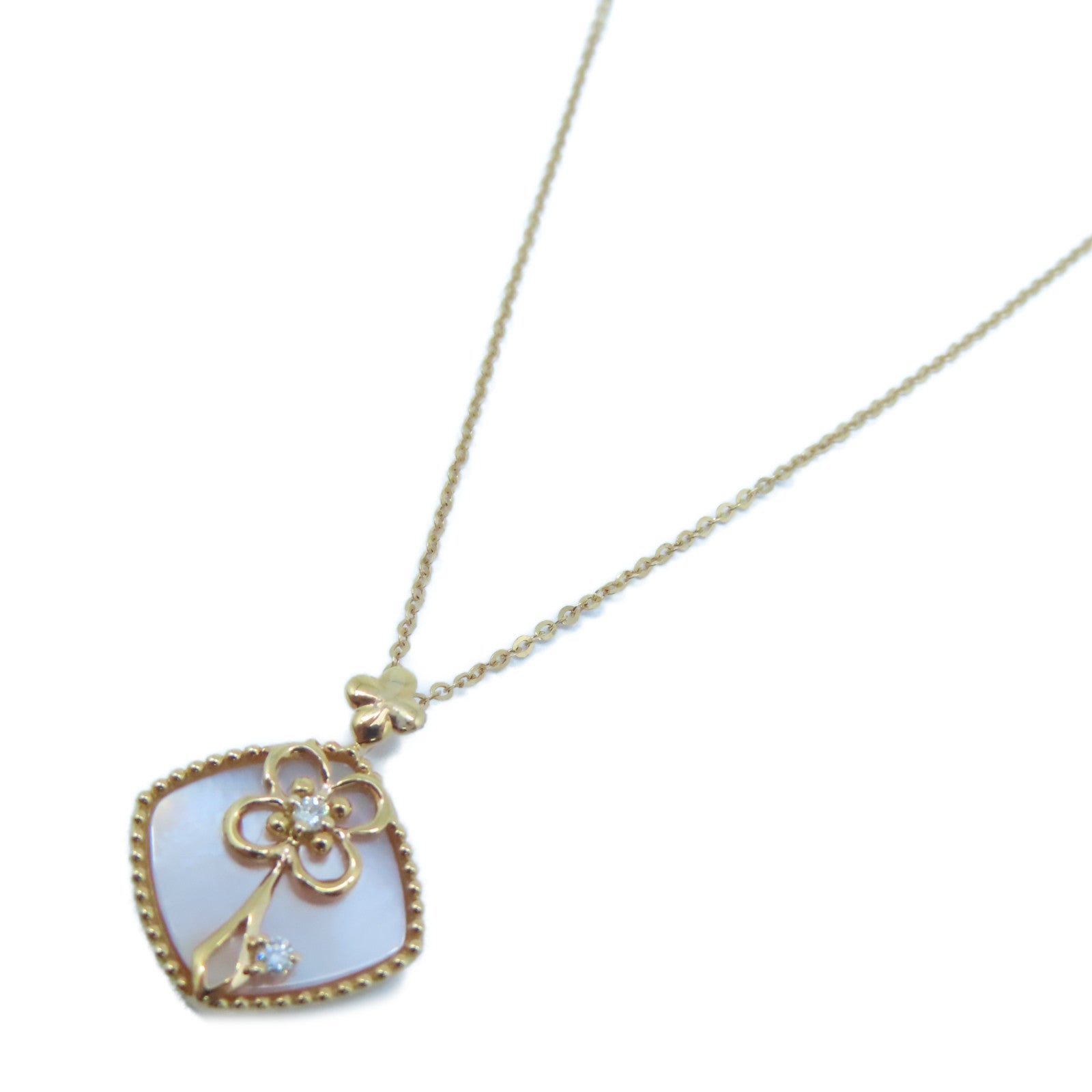 JEWELRY 18K玫瑰金Diamond / Pearl Necklace 0.03ct 钻石/珍珠项链