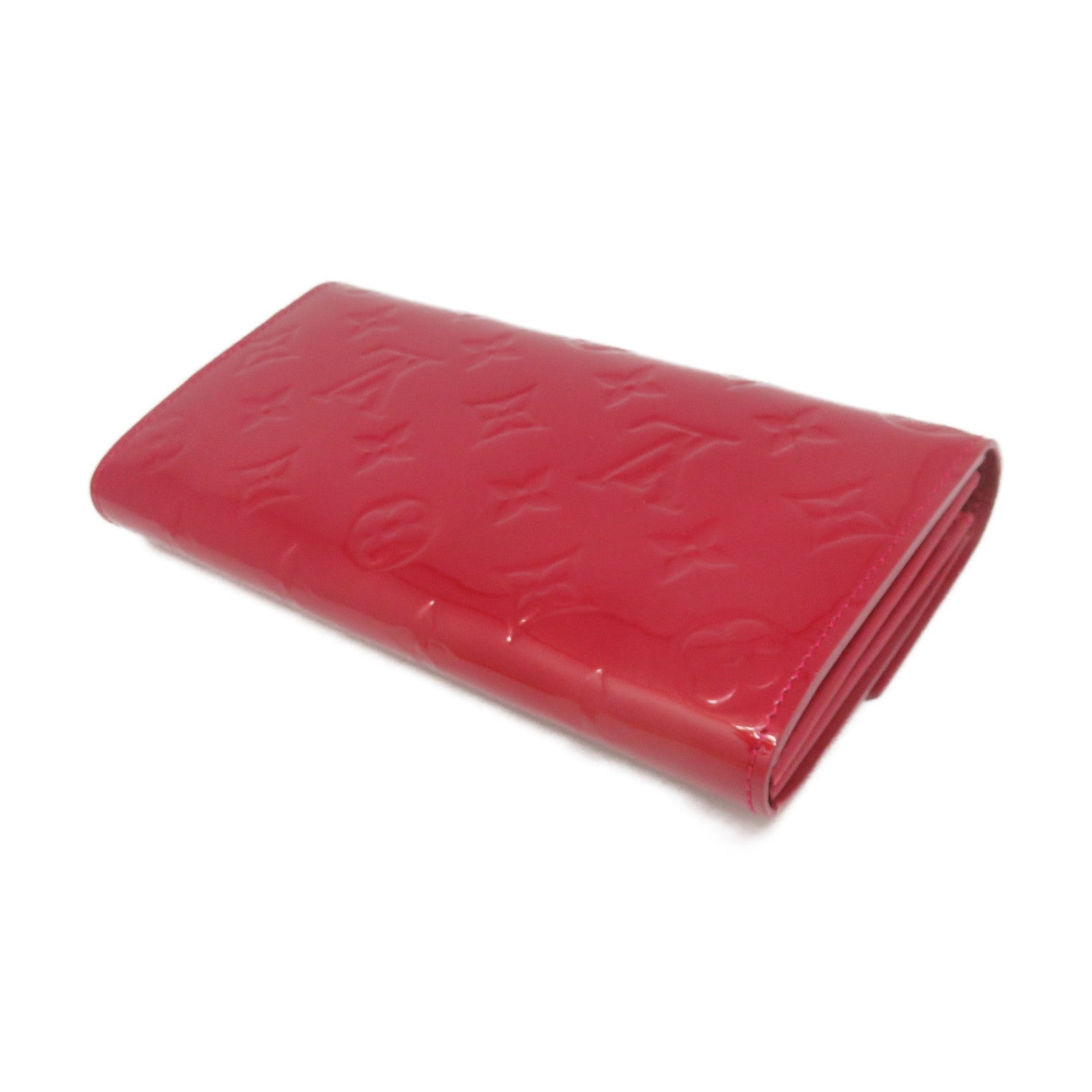 LOUIS VUITTON Vernis Sarah Zipper Long Wallet金扣拉鏈長錢包紅色