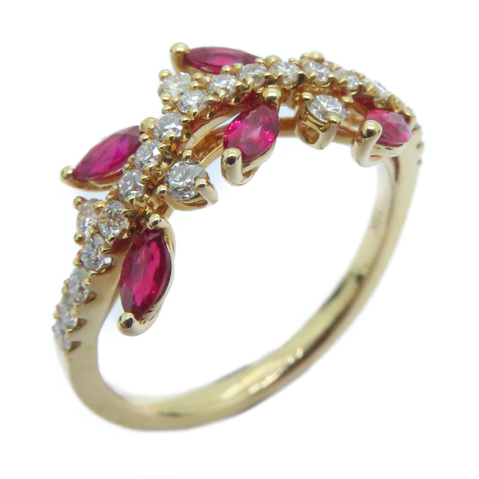 JEWELRY 18K玫瑰金Ruby Ring 0.53ct紅寶石/0.37ct鑽石戒指US#6.5