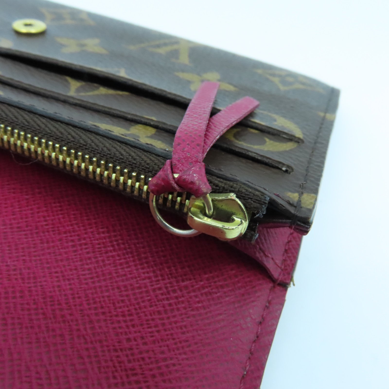 LOUIS VUITTON Monogram Emile Wallet金扣长钱包啡色/酒红色