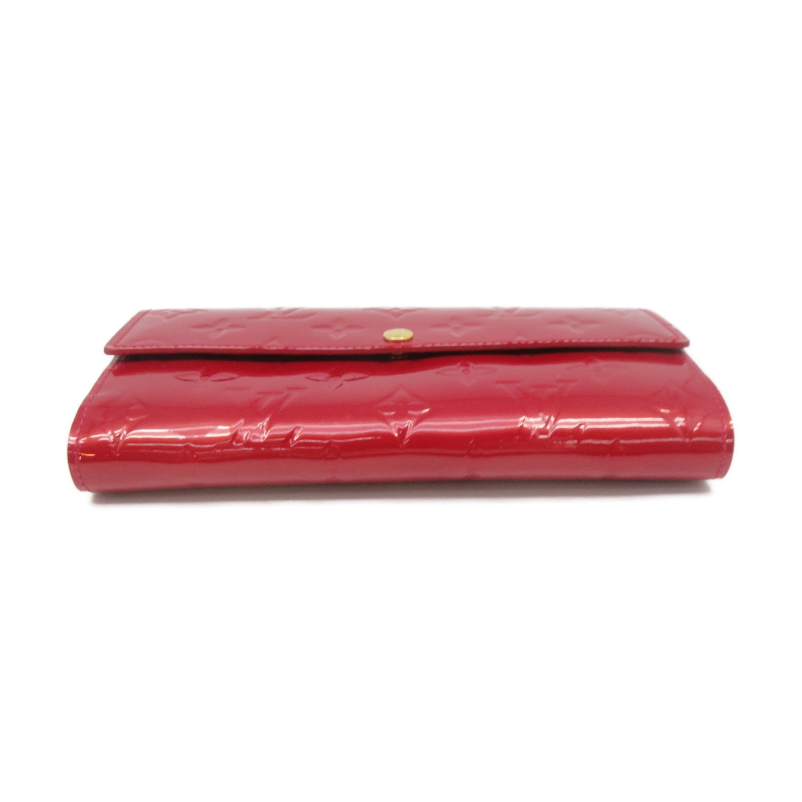 LOUIS VUITTON Vernis Sarah Zipper Long Wallet金扣拉鏈長錢包紅色