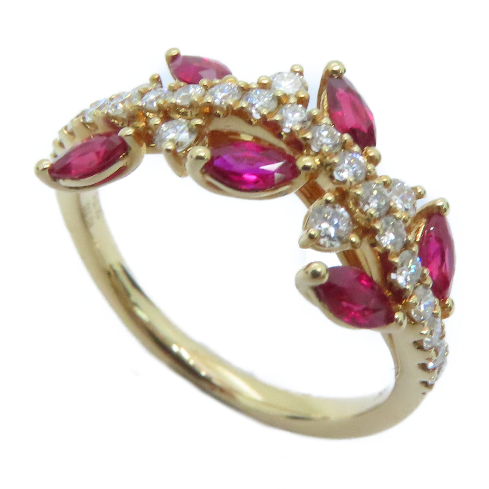 JEWELRY 18K玫瑰金Ruby Ring 0.53ct紅寶石/0.37ct鑽石戒指US#6.5