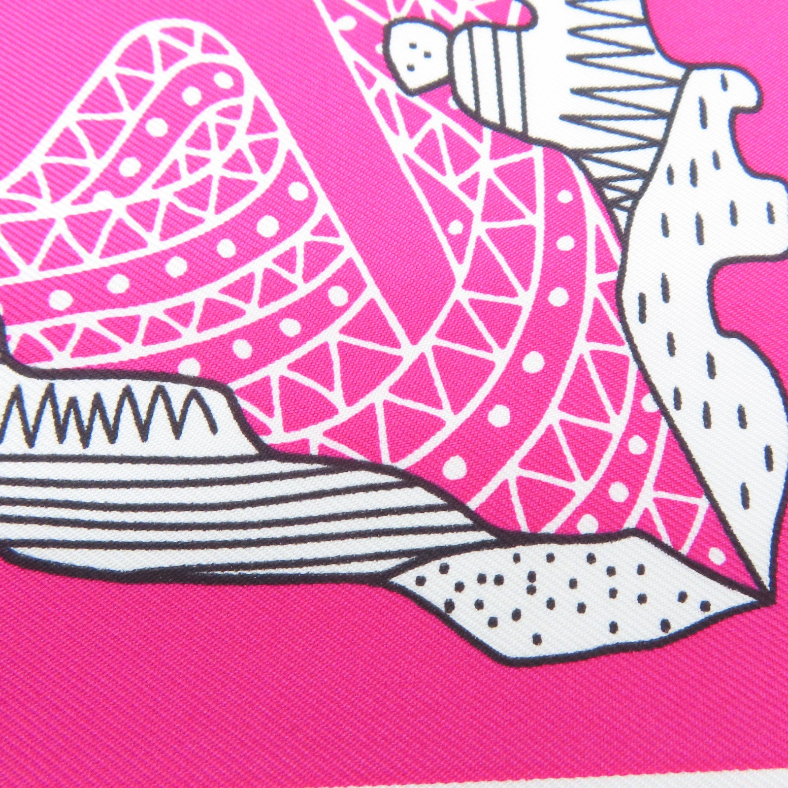HERMES Silk Scarf 55 Scarf Pink