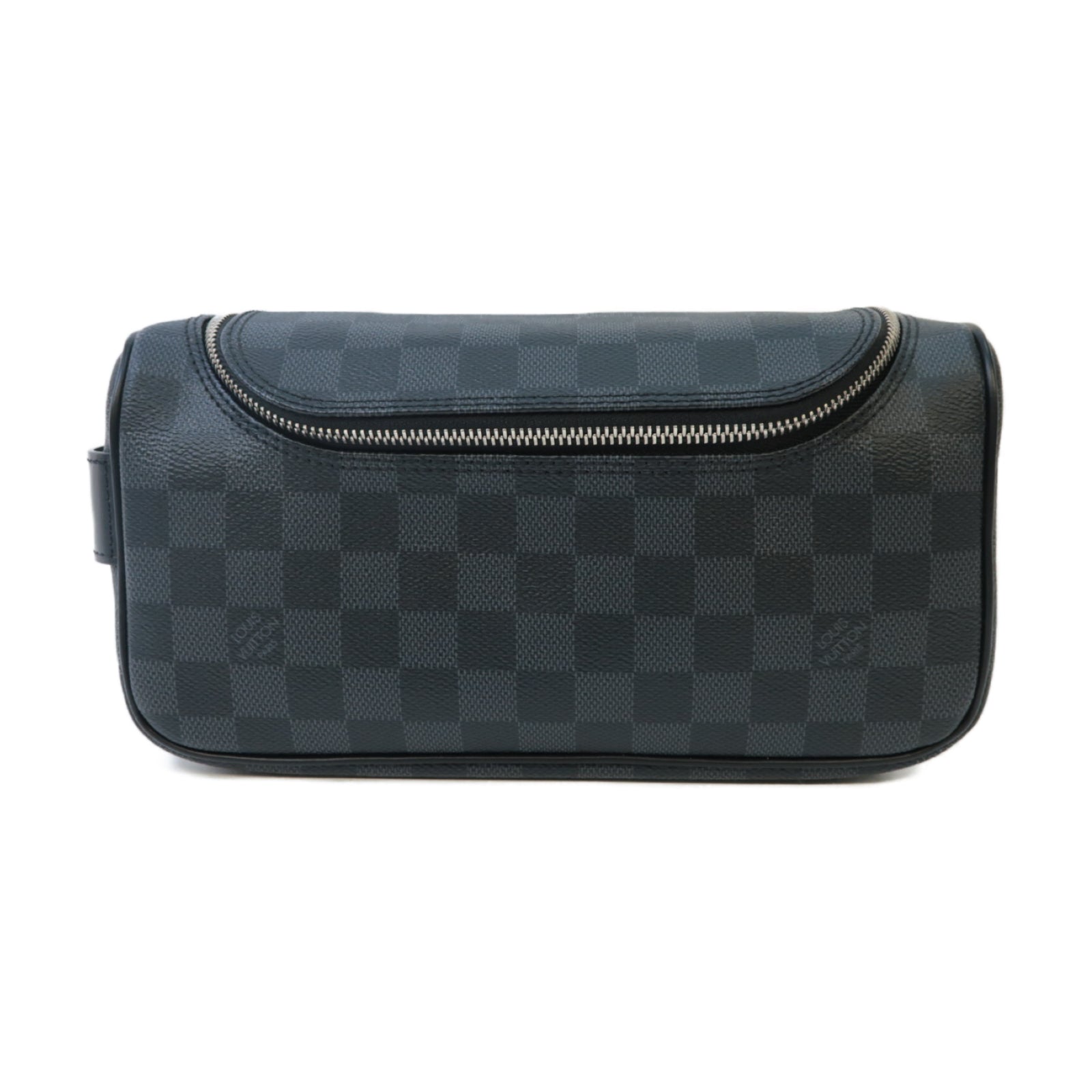 LOUIS VUITTON Damier Graphite Toiletry Pouch Clutch Bag銀扣手拿包黑色