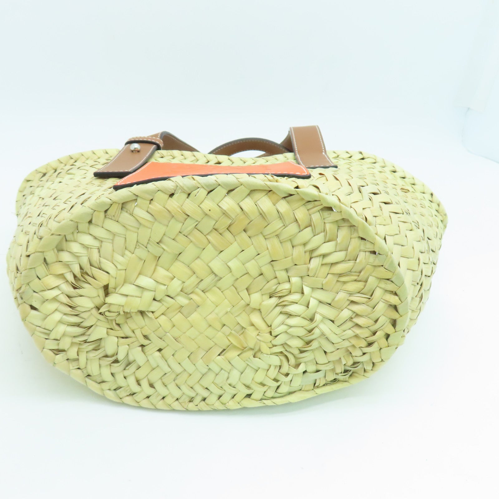 LOEWE Palm Leaf/Leather Basket Bag Beige