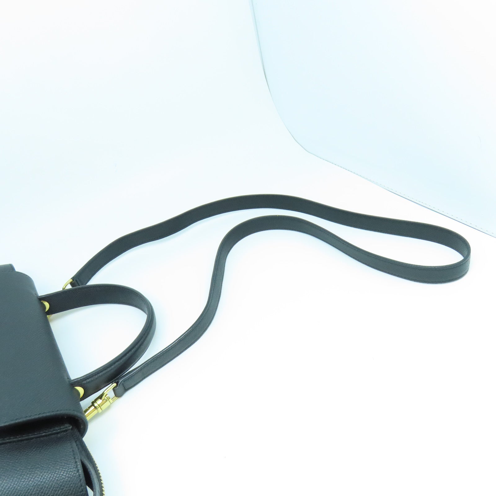 CELINE 【激減優惠】牛皮皮革Belt Bag金扣手挽肩背兩用袋黑色