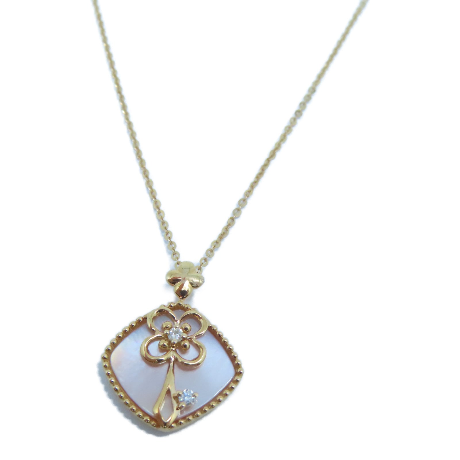 JEWELRY 18K玫瑰金Diamond / Pearl Necklace 0.03ct 钻石/珍珠项链