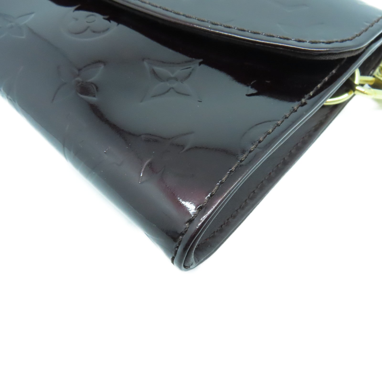 LOUIS VUITTON Monogram Vernis Sunset Boulevard Gold Buckle Shoulder Bag Burgundy
