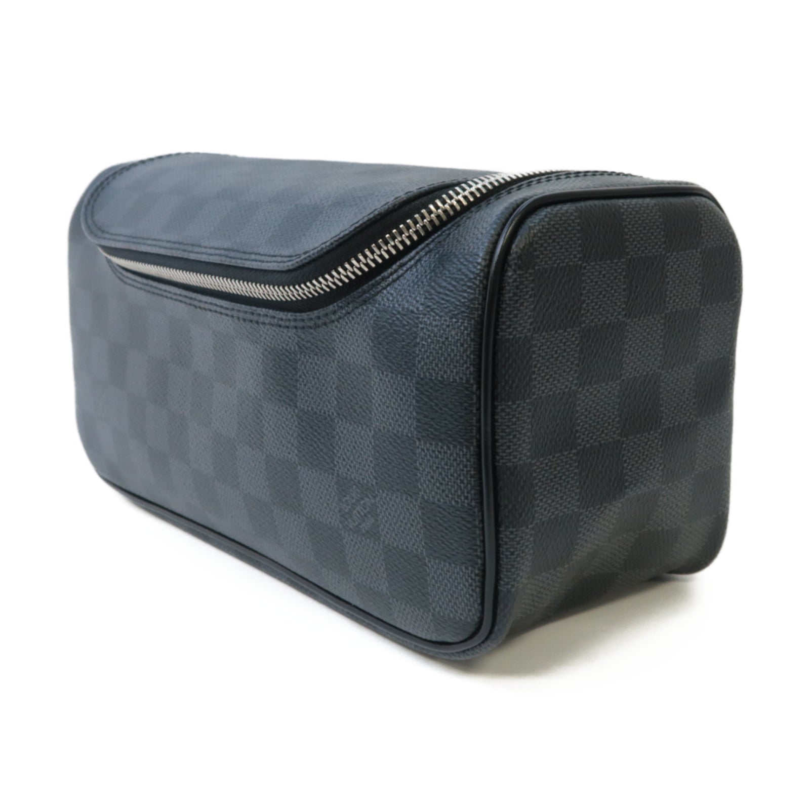 LOUIS VUITTON Damier Graphite Toiletry Pouch Clutch Bag銀扣手拿包黑色