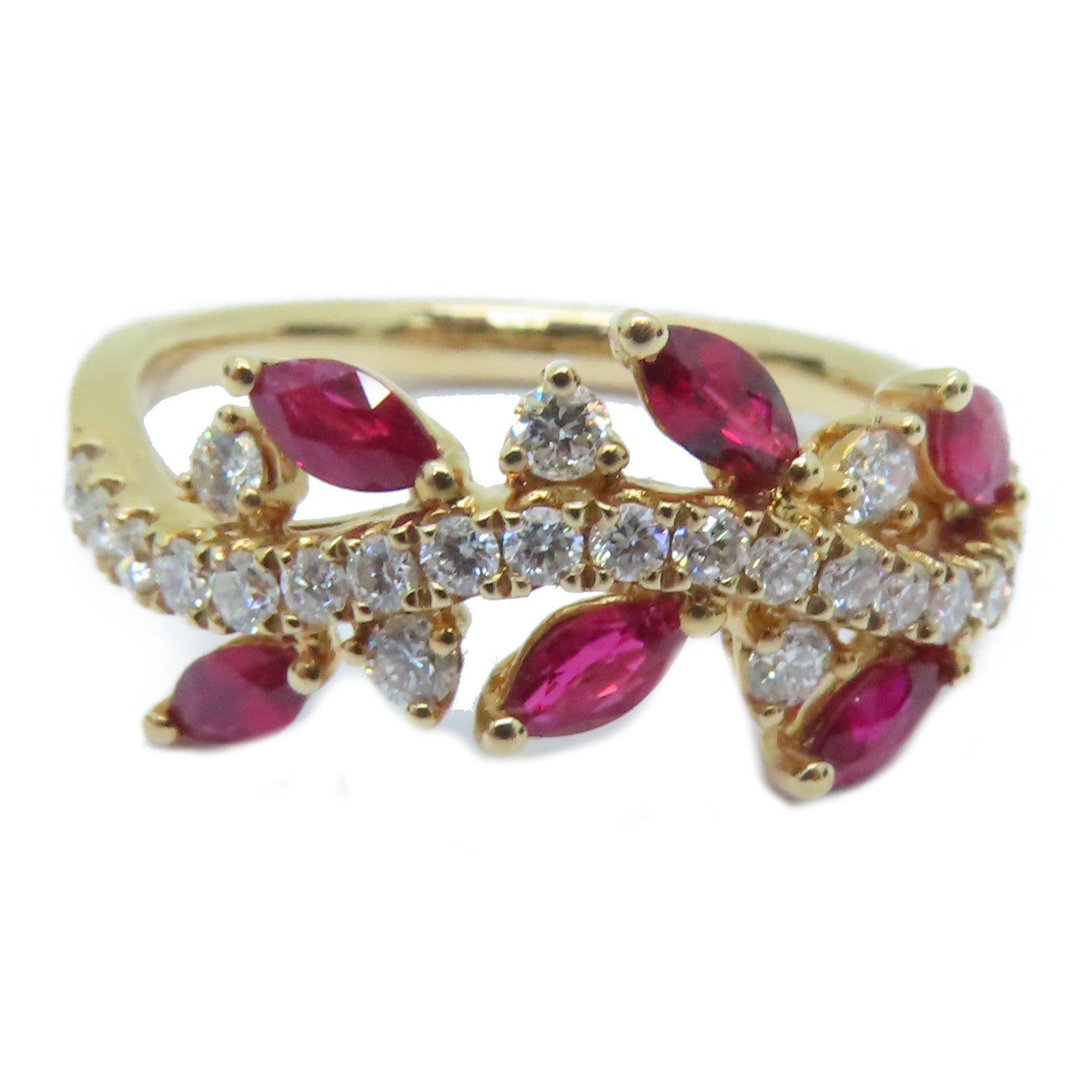 JEWELRY 18K玫瑰金Ruby Ring 0.53ct紅寶石/0.37ct鑽石戒指US#6.5