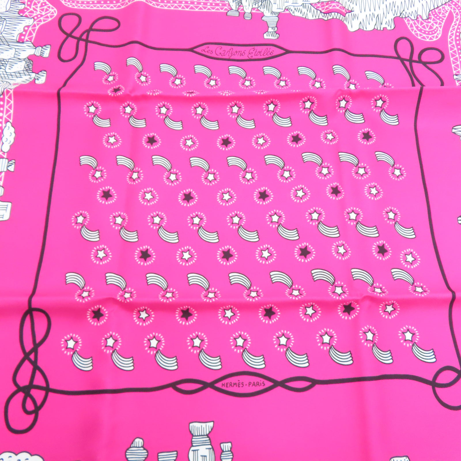 HERMES Silk Scarf 55 Scarf Pink