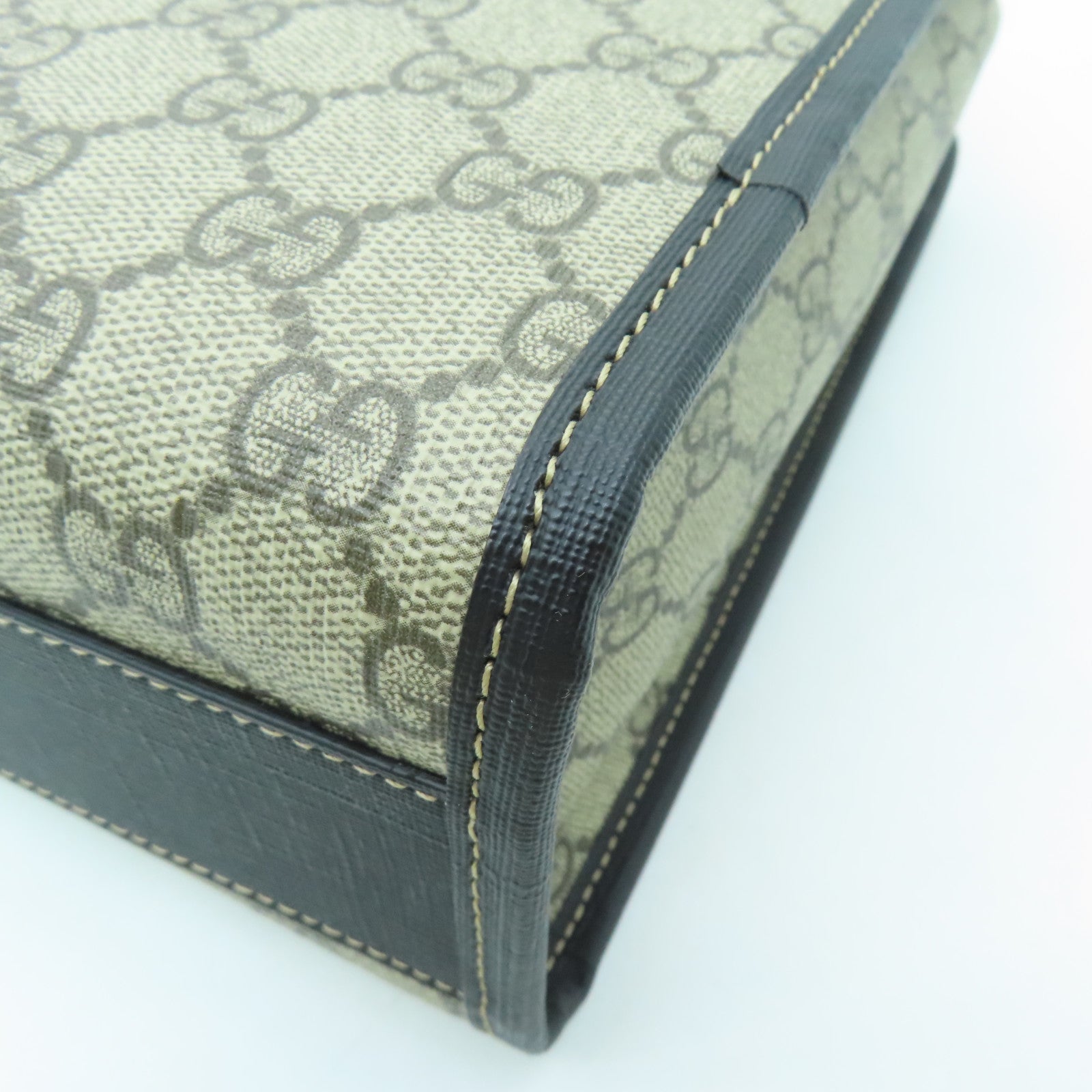 GUCCI 涂层帆布Ladybug银扣手挽肩背两用袋棕色/红色/黑色