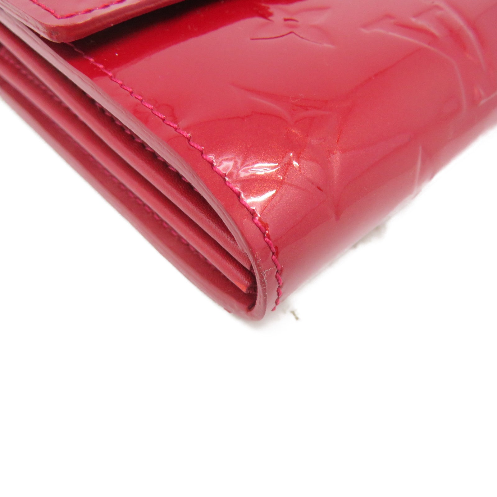 LOUIS VUITTON Vernis Sarah Zipper Long Wallet金扣拉鏈長錢包紅色