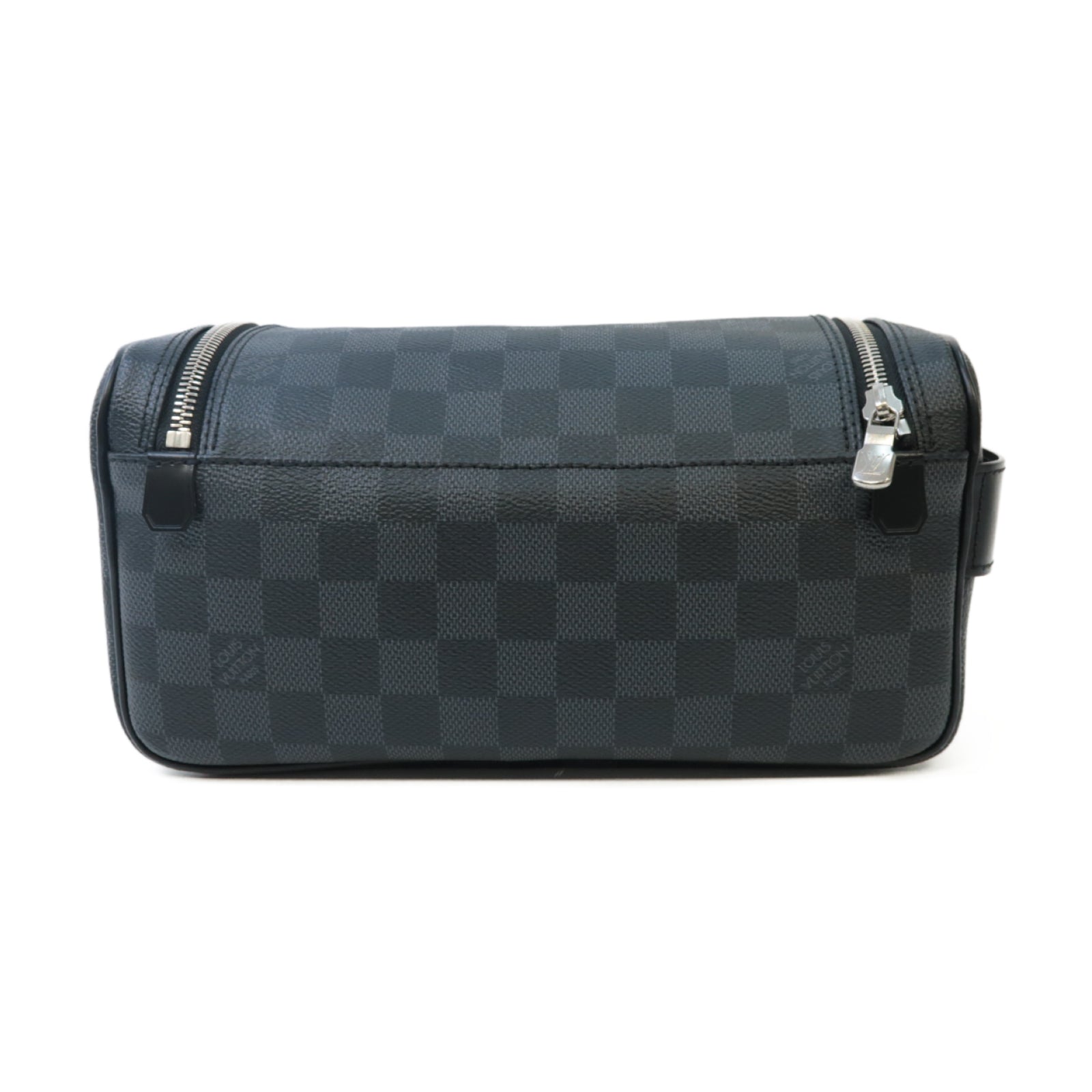 LOUIS VUITTON Damier Graphite Toiletry Pouch Clutch Bag銀扣手拿包黑色