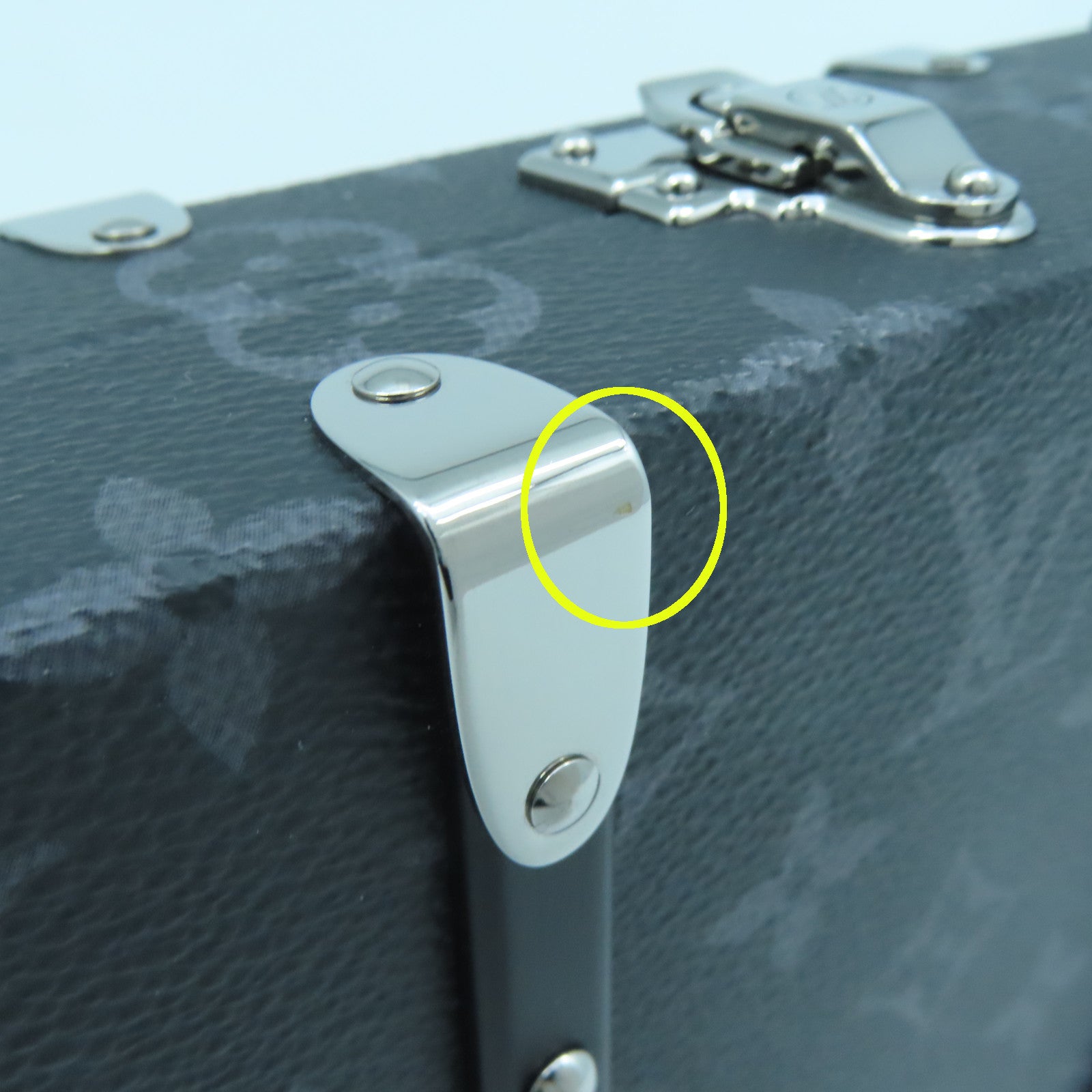 LOUIS VUITTON Monogram Eclipse Wallet Trunk銀扣手拿包黑色