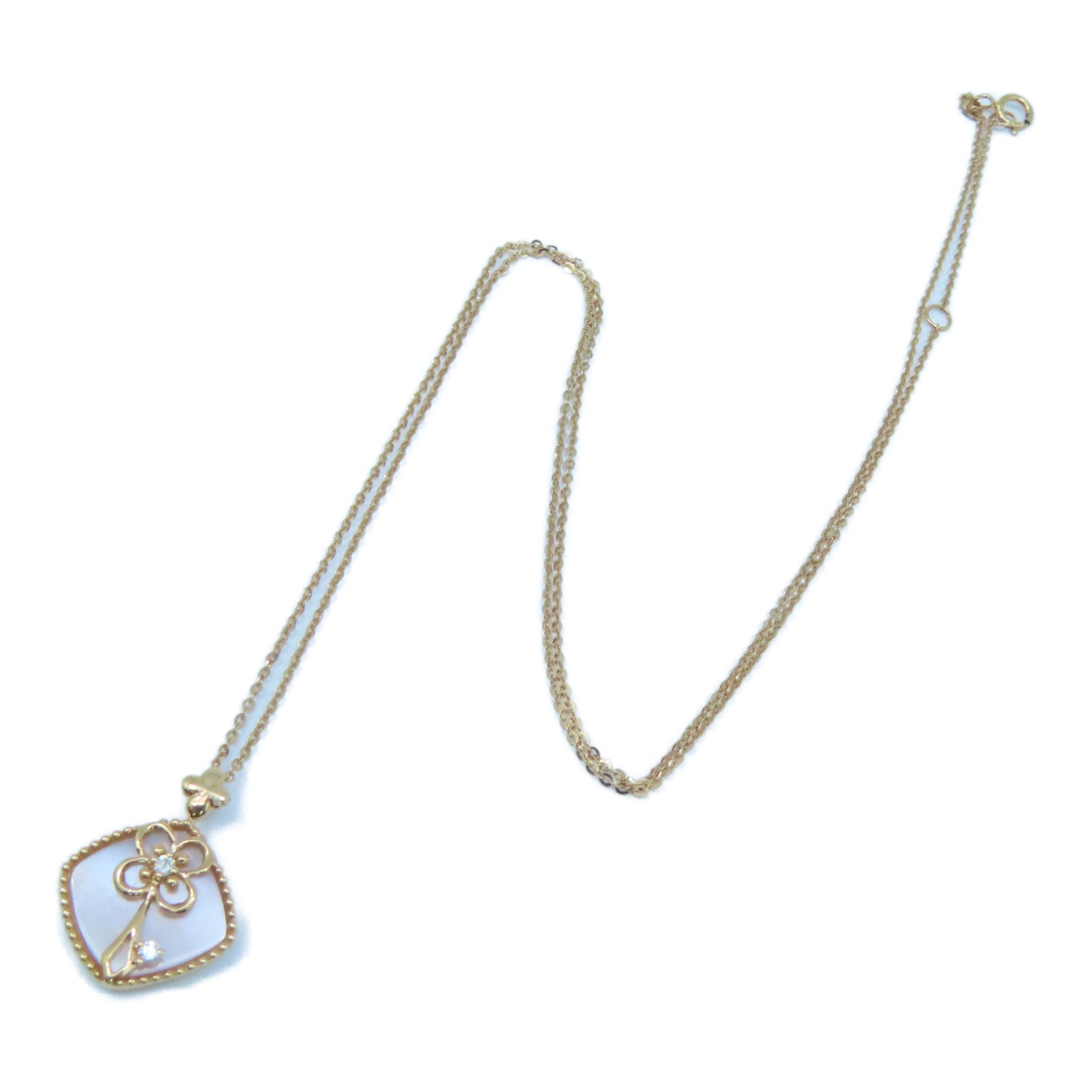 JEWELRY 18K玫瑰金Diamond / Pearl Necklace 0.03ct 钻石/珍珠项链