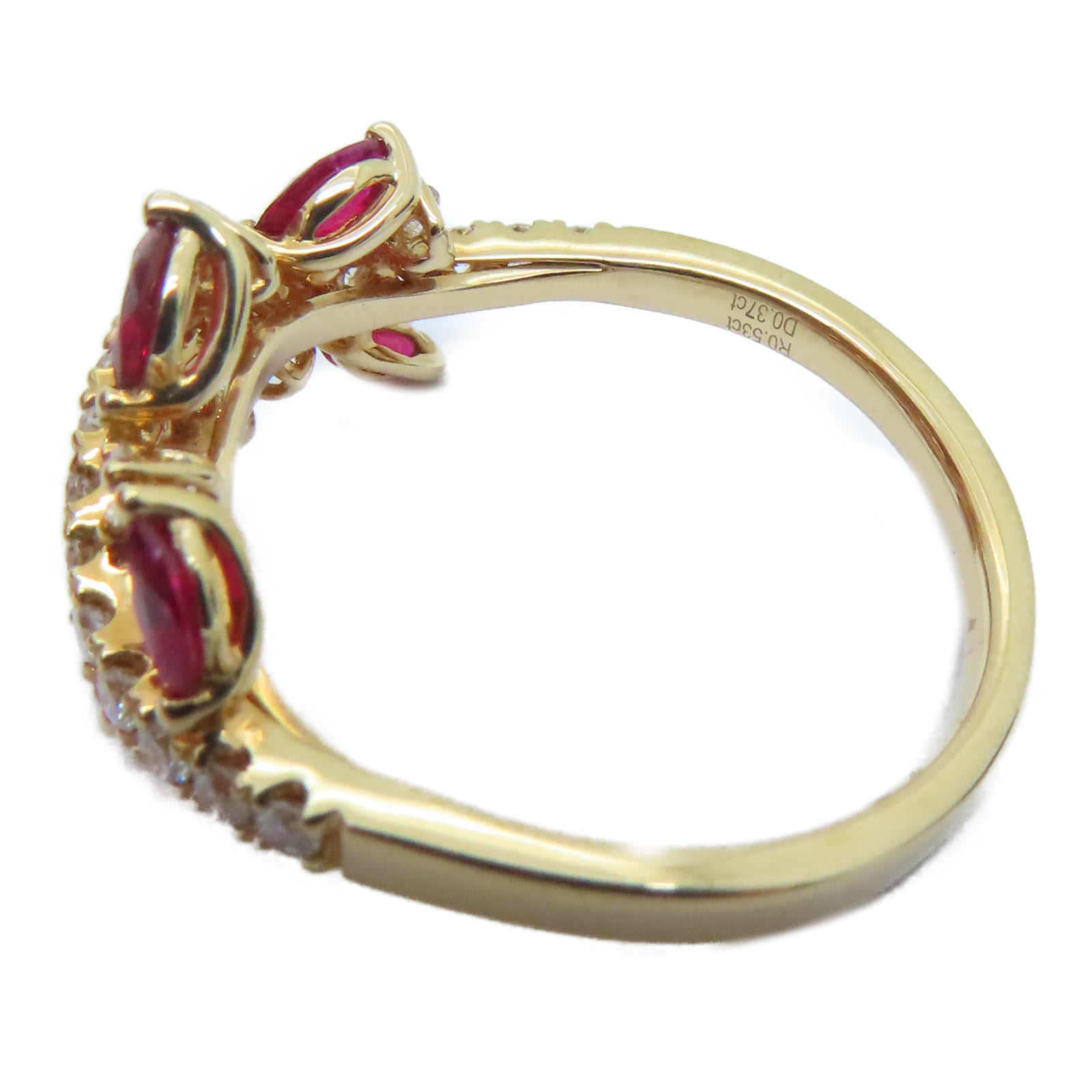 JEWELRY 18K玫瑰金Ruby Ring 0.53ct紅寶石/0.37ct鑽石戒指US#6.5