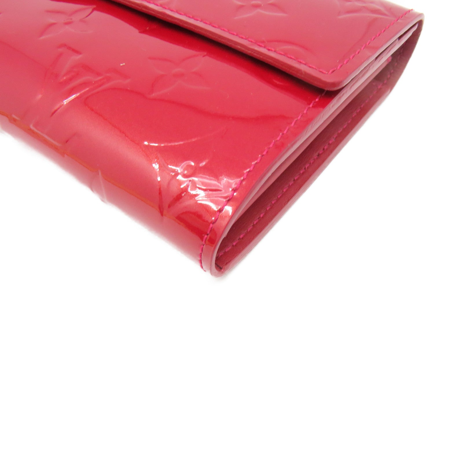 LOUIS VUITTON Vernis Sarah Zipper Long Wallet金扣拉鏈長錢包紅色