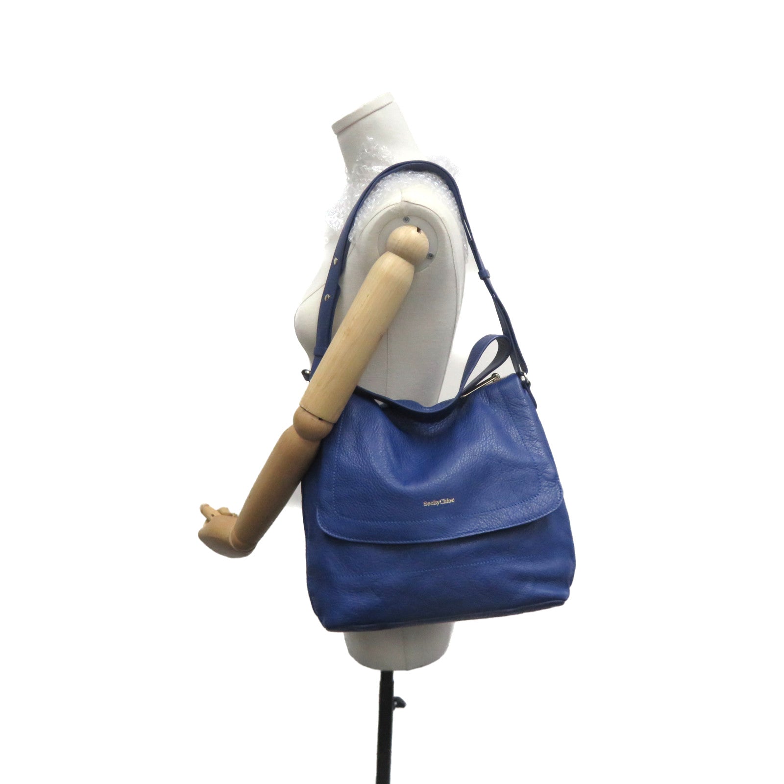 SEE BY CHLOE 牛皮皮革2Way Shoulder Bag手挽肩背两用袋蓝色