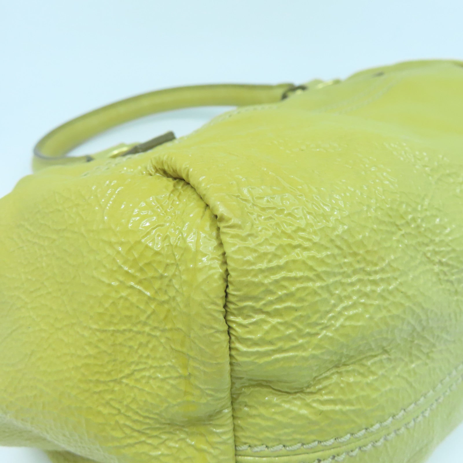 GIVENCHY Coated Canvas Two Way Shoulder Bag with Gold Buckle Handle and Shoulder Yellow