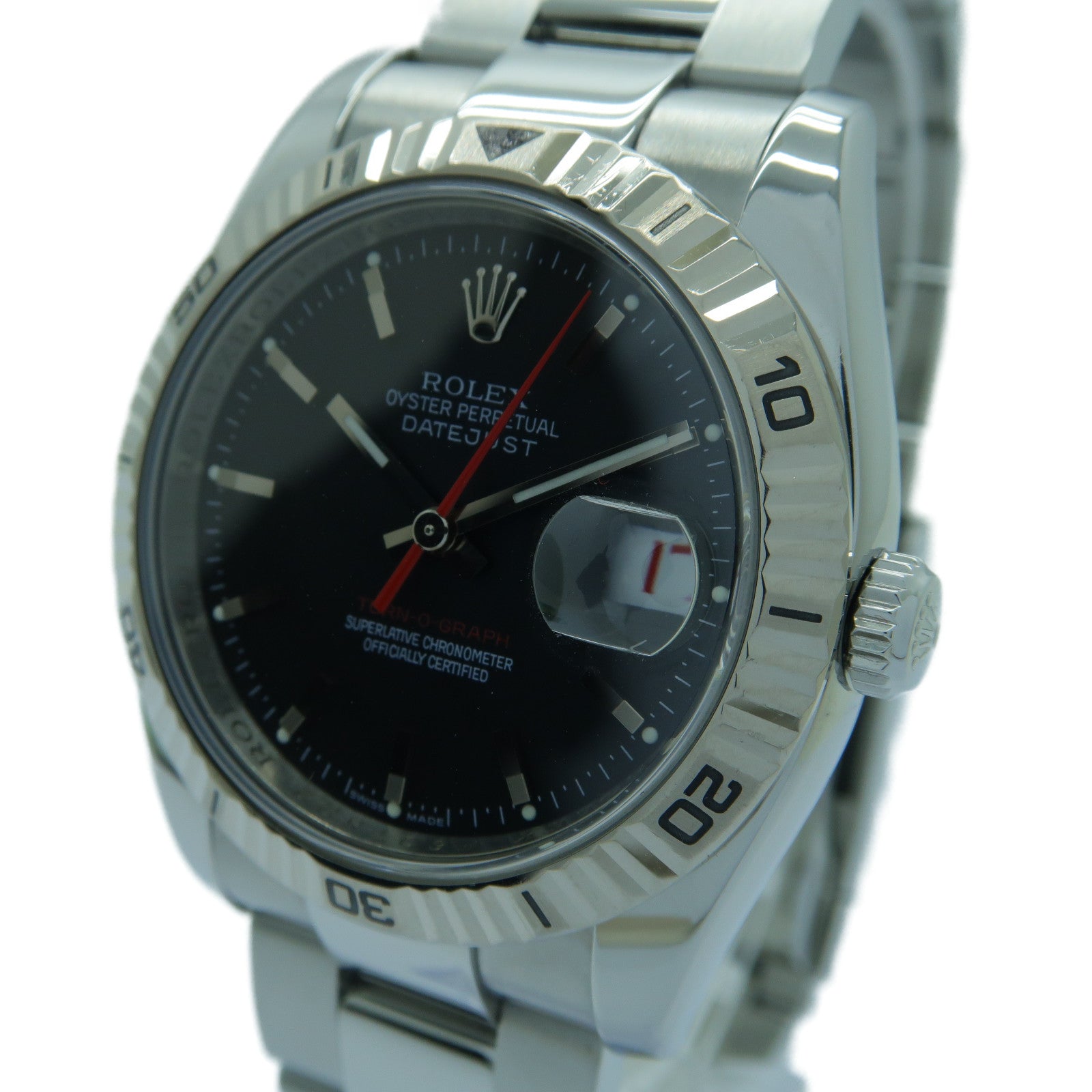 ROLEX Turn-O-Graph不鏽鋼手錶自動機芯黑色