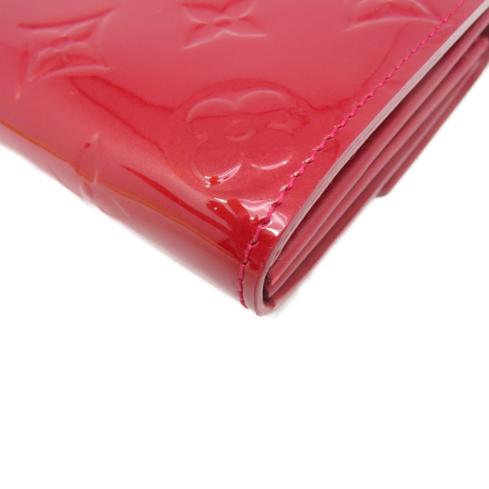 LOUIS VUITTON Vernis Sarah Zipper Long Wallet金扣拉鏈長錢包紅色