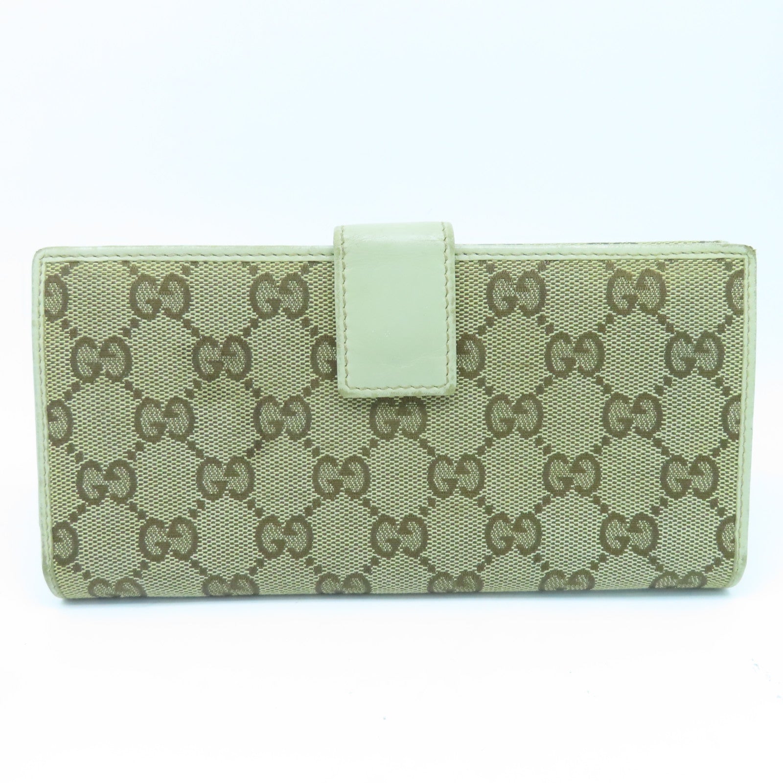 GUCCI 帆布Long Wallet金扣長錢包啡色