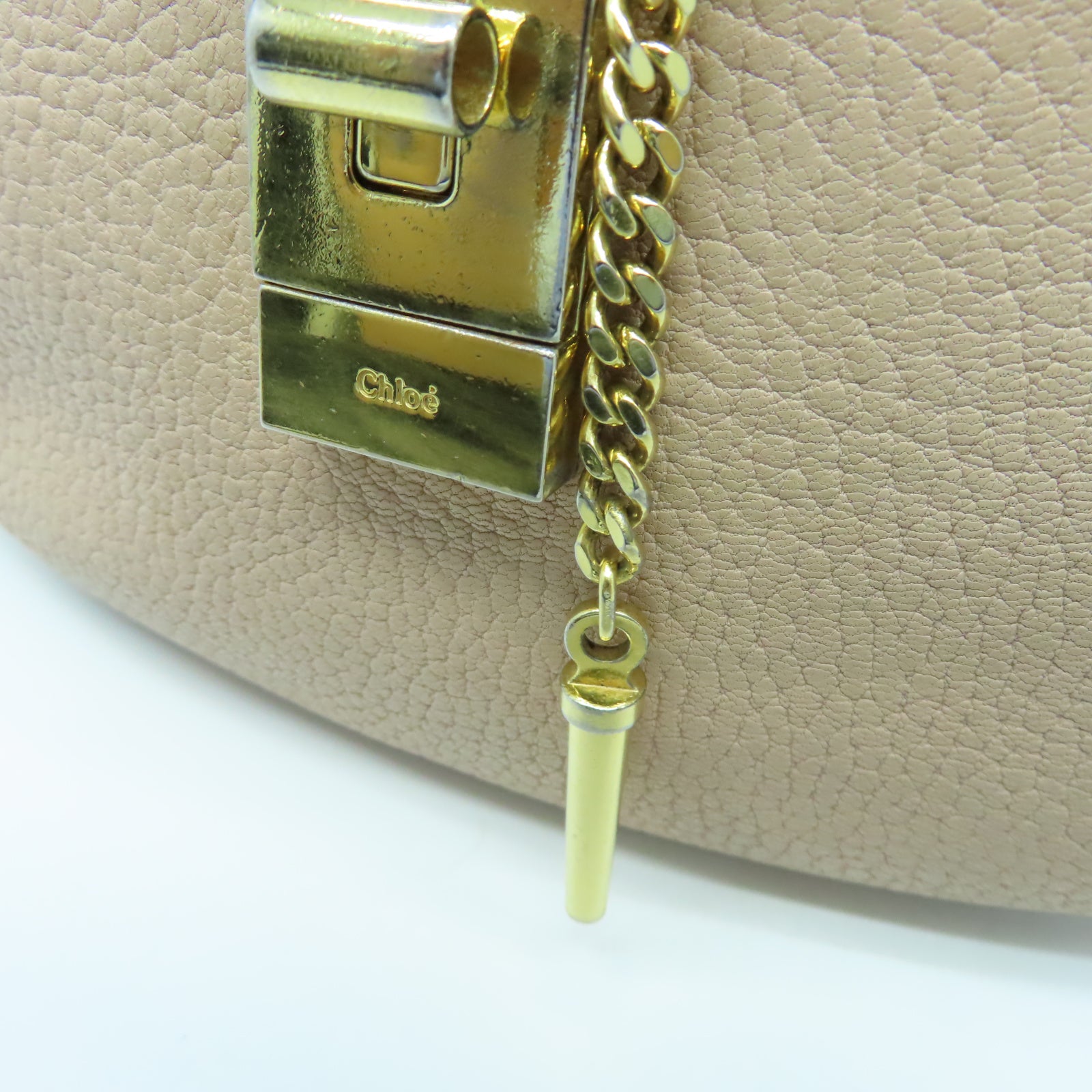 Chloe 【激減優惠】牛皮皮革Chain Shoulder Bag金扣鏈帶肩背袋粉紅色