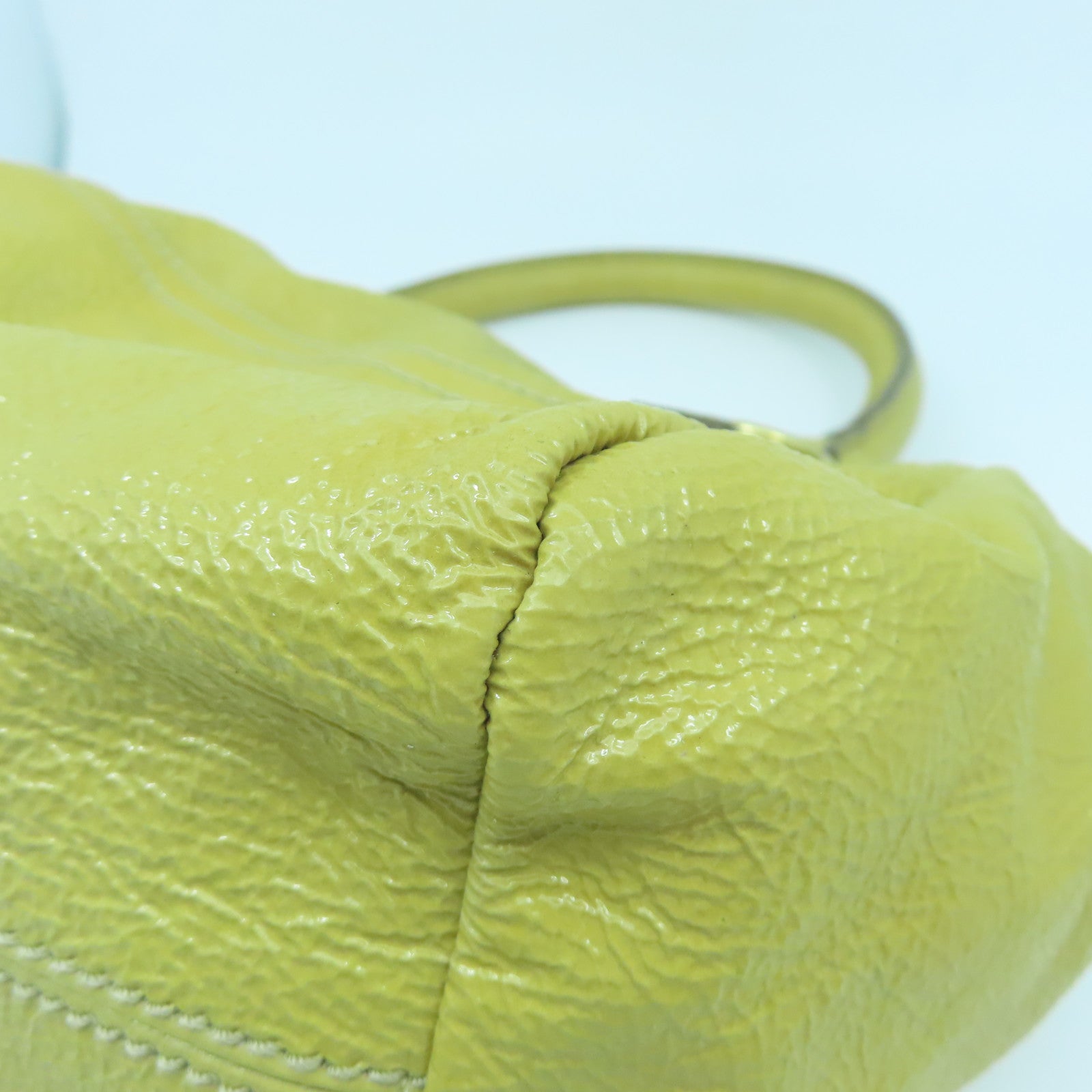GIVENCHY Coated Canvas Two Way Shoulder Bag with Gold Buckle Handle and Shoulder Yellow