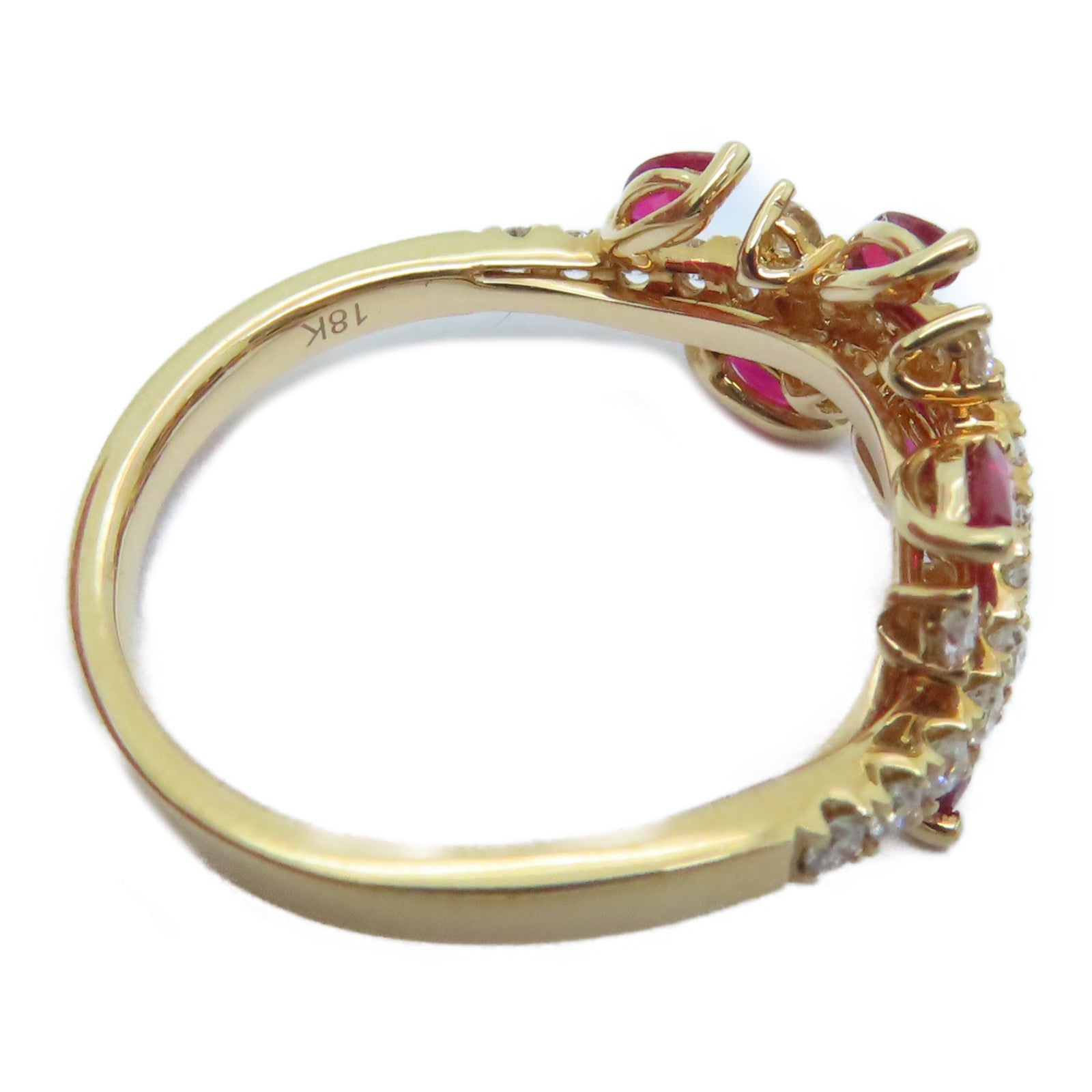 JEWELRY 18K玫瑰金Ruby Ring 0.53ct紅寶石/0.37ct鑽石戒指US#6.5