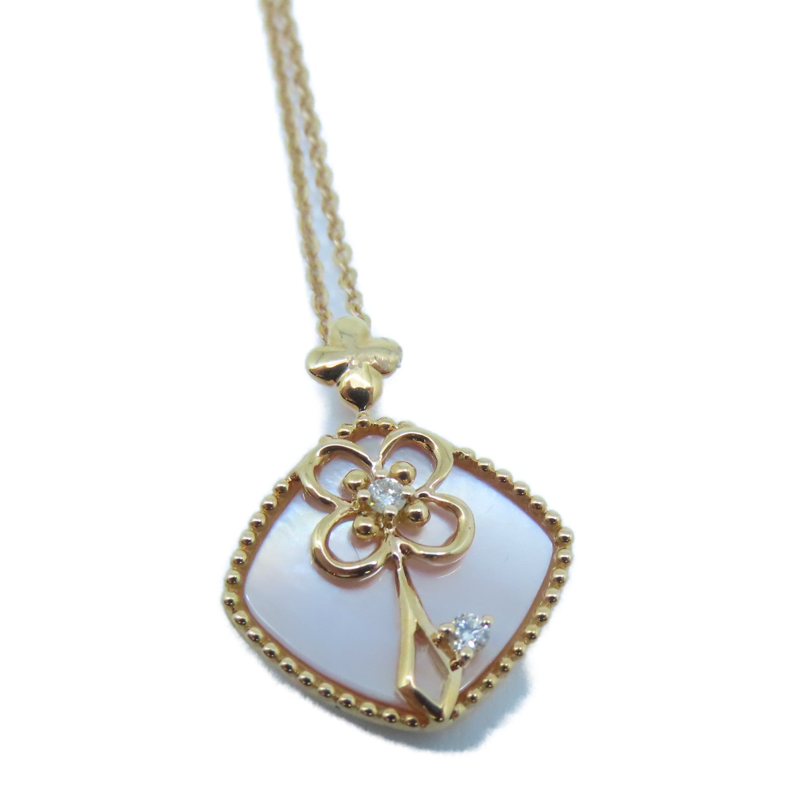JEWELRY 18K玫瑰金Diamond / Pearl Necklace 0.03ct 钻石/珍珠项链