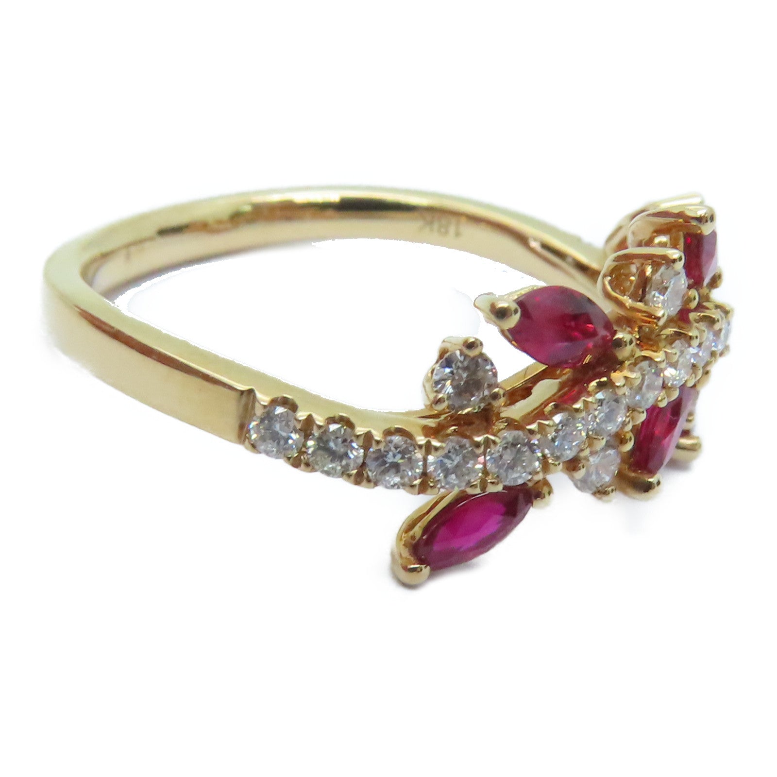 JEWELRY 18K玫瑰金Ruby Ring 0.53ct紅寶石/0.37ct鑽石戒指US#6.5