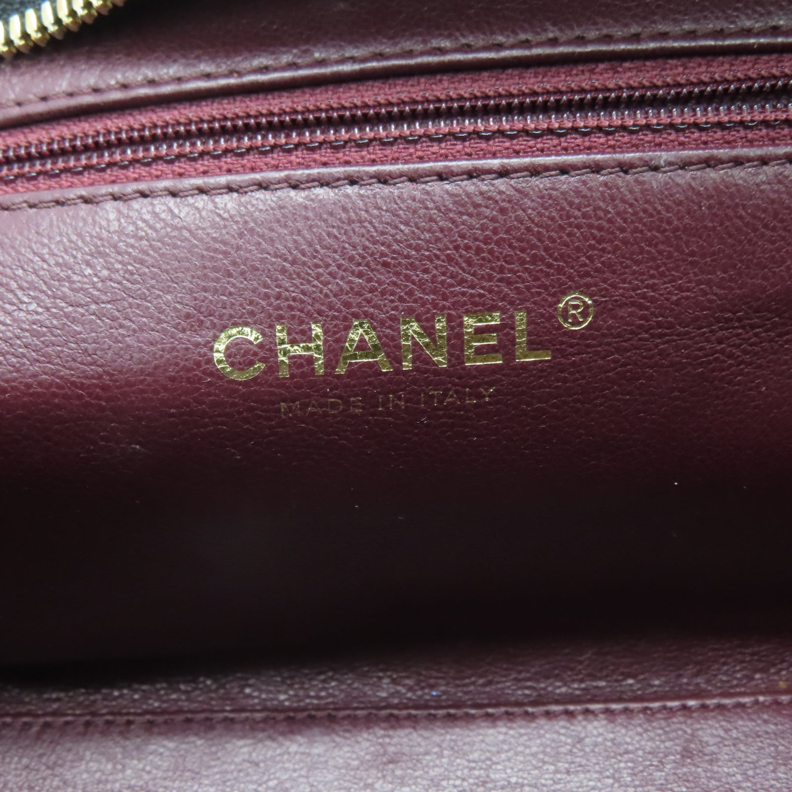 CHANEL 斜纹羊皮皮革Chain Shoulder金扣链带肩背袋黑色
