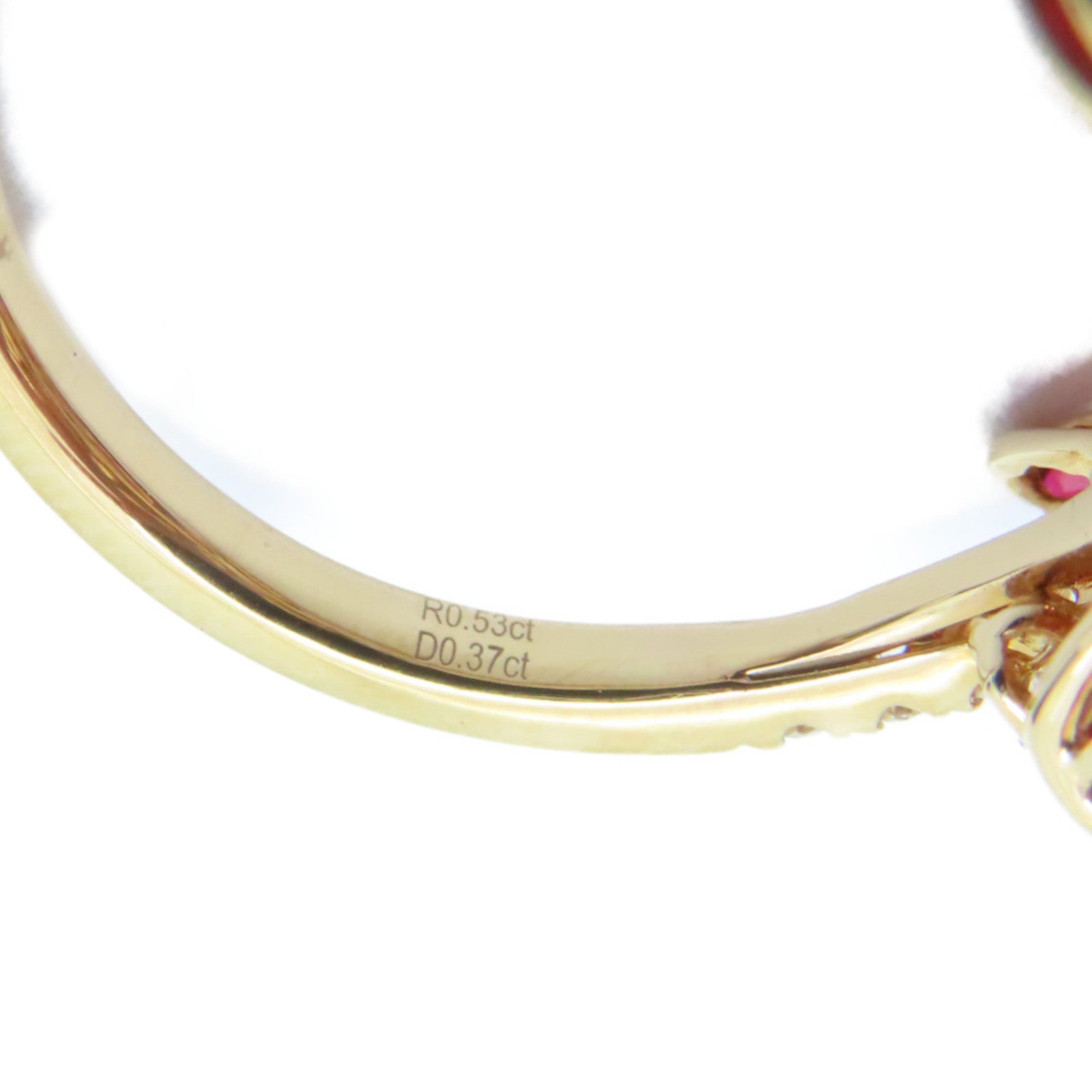 JEWELRY 18K玫瑰金Ruby Ring 0.53ct紅寶石/0.37ct鑽石戒指US#6.5