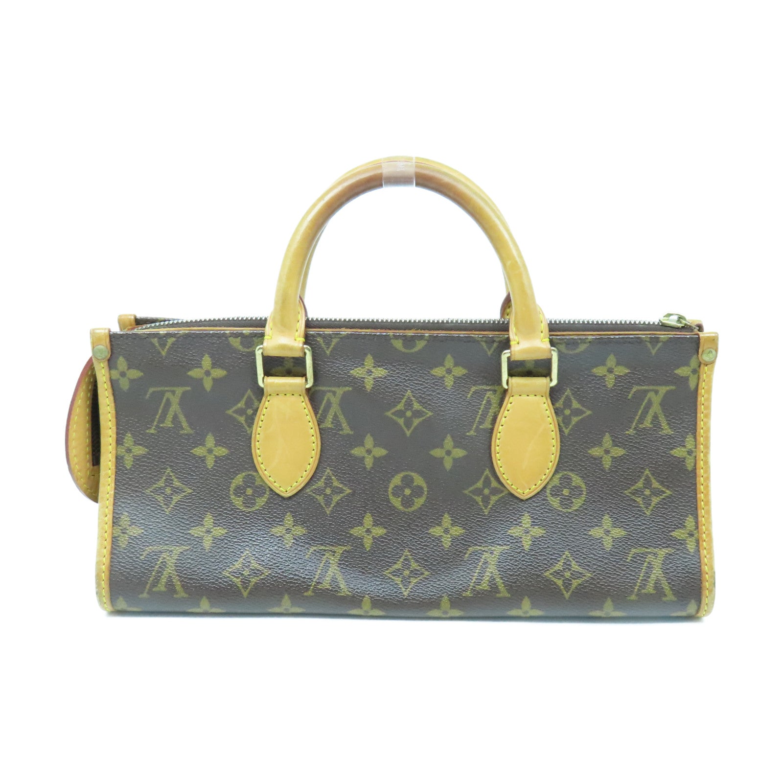 LOUIS VUITTON Monogram Popincourt gold buckle handle bag brown