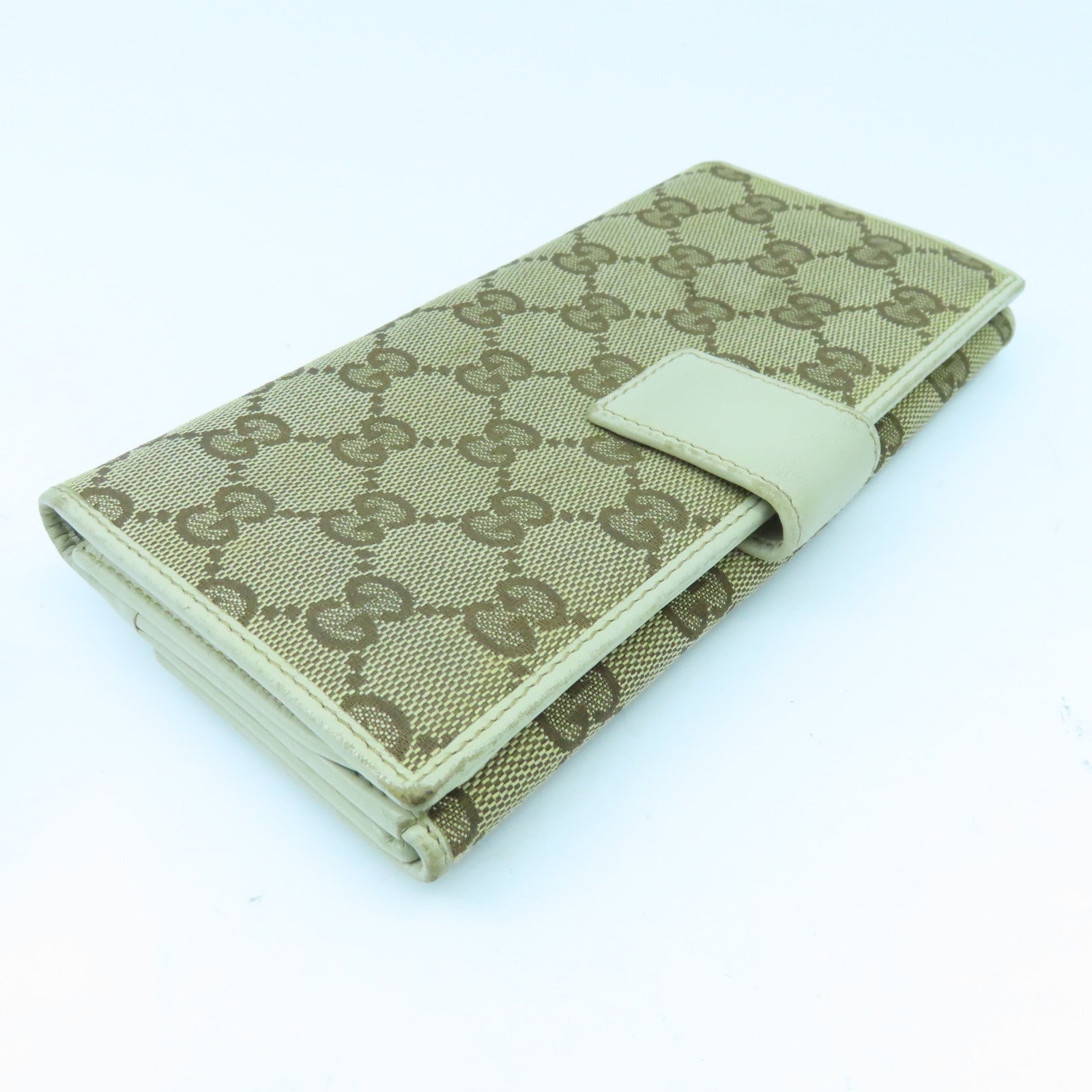 GUCCI 帆布Long Wallet金扣長錢包啡色