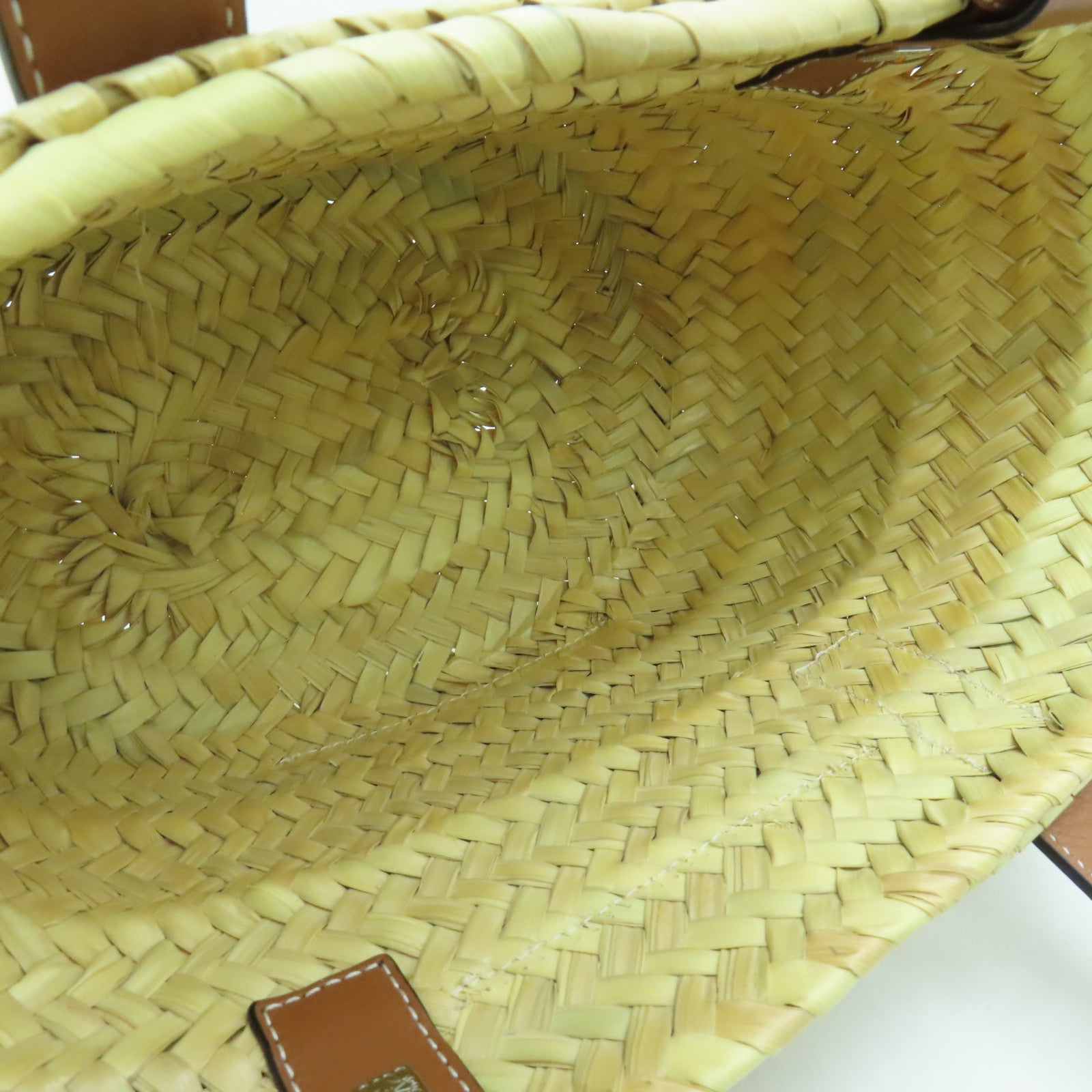 LOEWE Palm Leaf/Leather Basket Bag Beige
