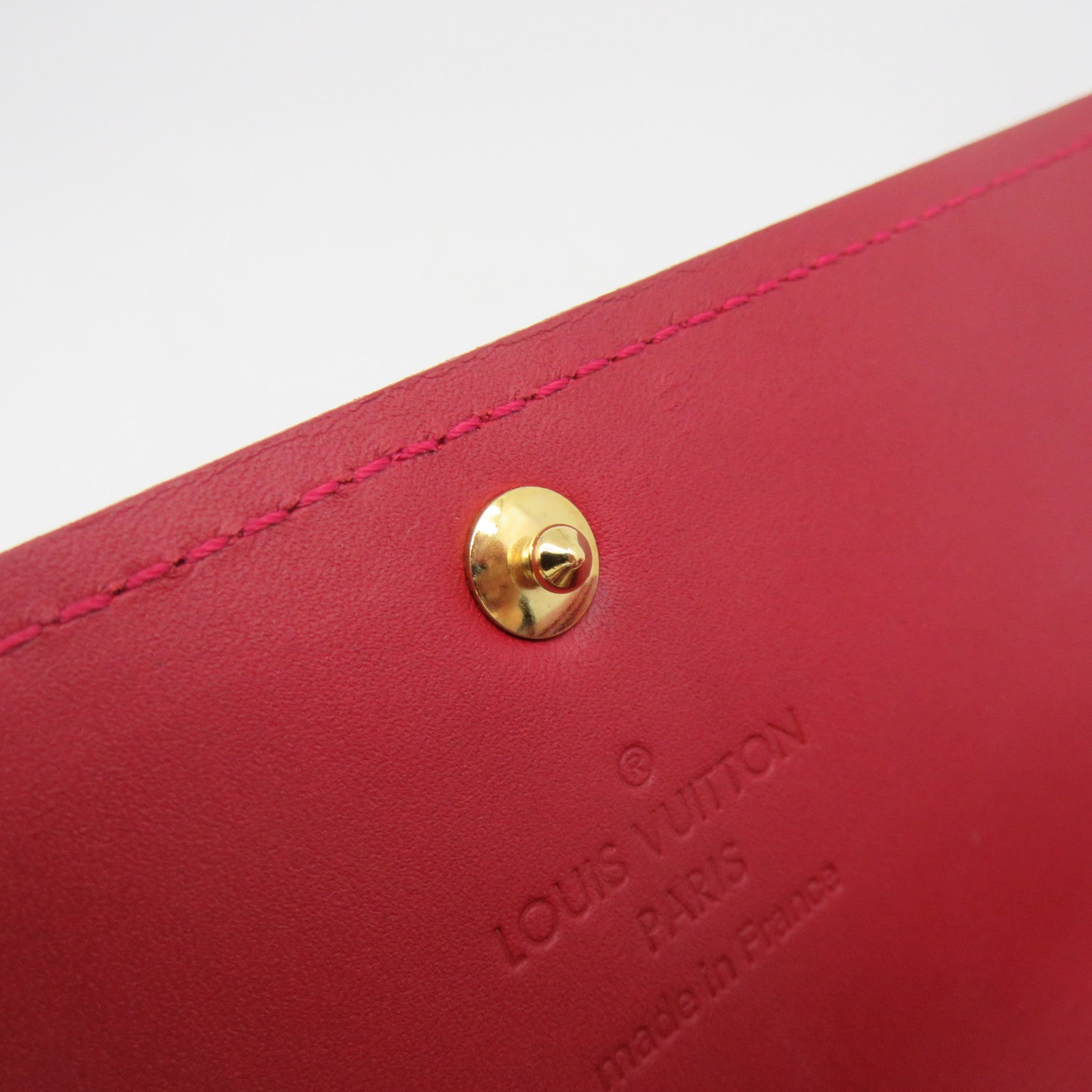 LOUIS VUITTON Vernis Sarah Zipper Long Wallet金扣拉鏈長錢包紅色