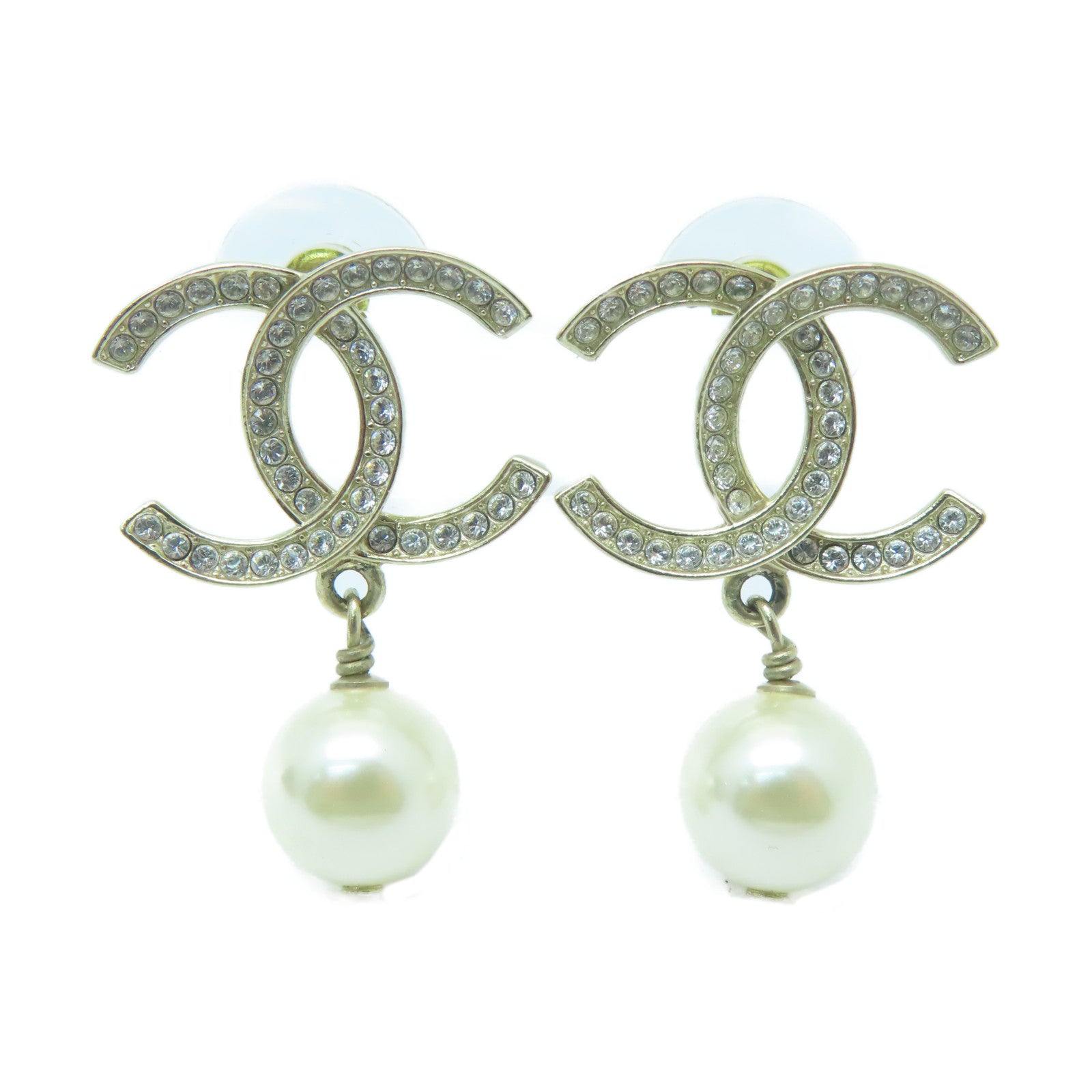 CHANEL 水晶/金屬Chanel Earrings耳環銀色
