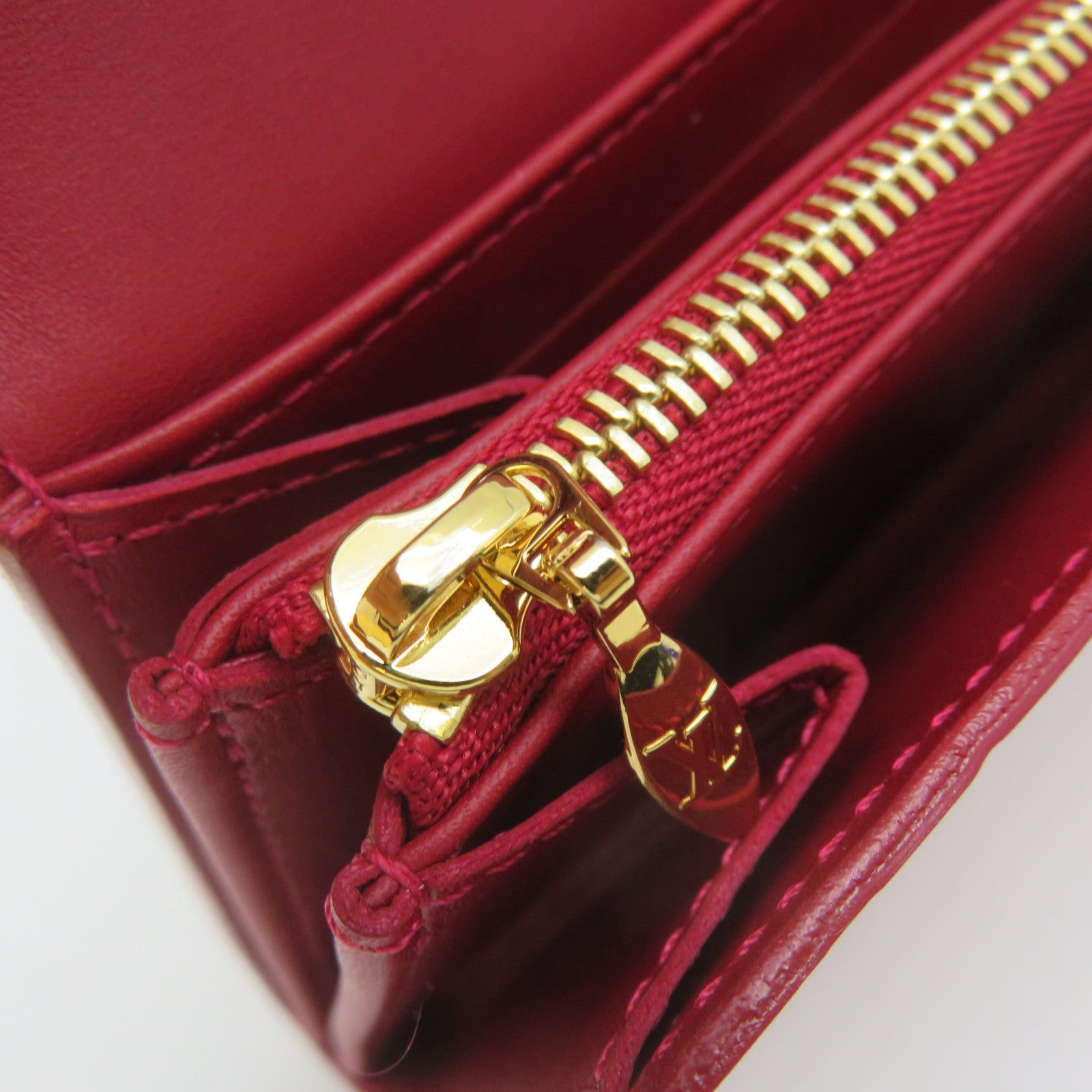 LOUIS VUITTON Vernis Sarah Zipper Long Wallet金扣拉鏈長錢包紅色