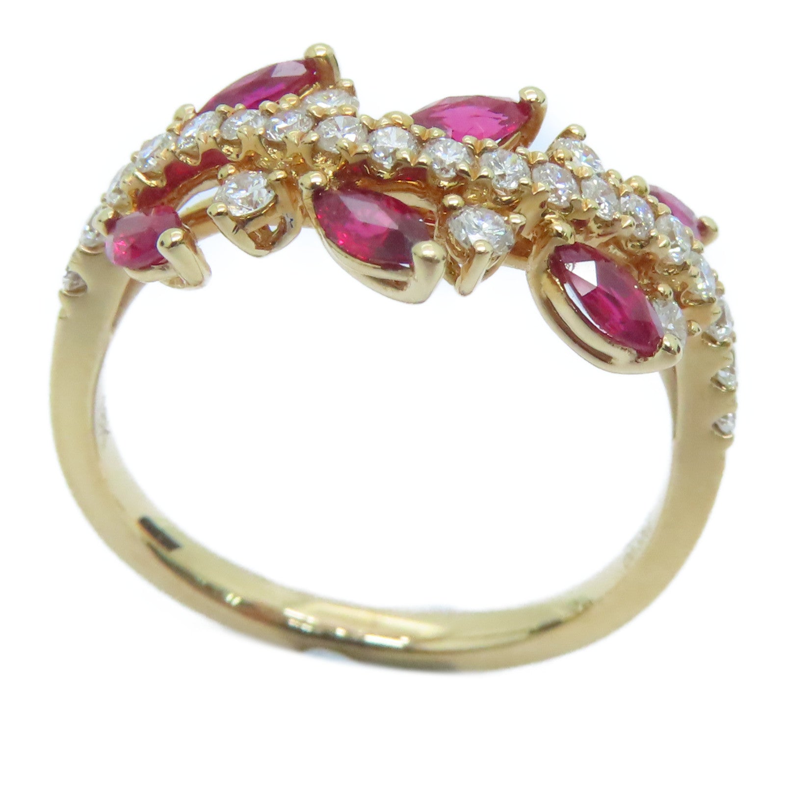 JEWELRY 18K玫瑰金Ruby Ring 0.53ct紅寶石/0.37ct鑽石戒指US#6.5