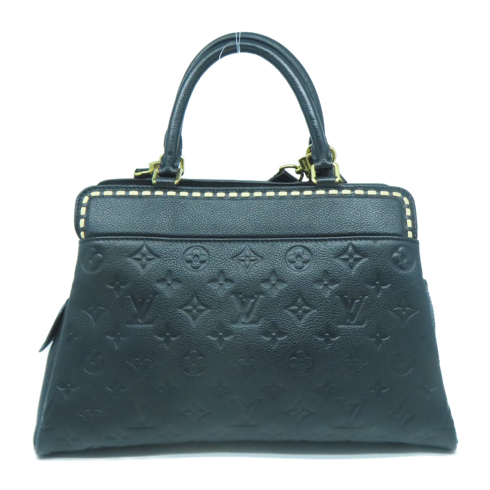 LOUIS VUITTON Monogram Empreinte Vosges MM金扣手挽肩背兩用袋黑色
